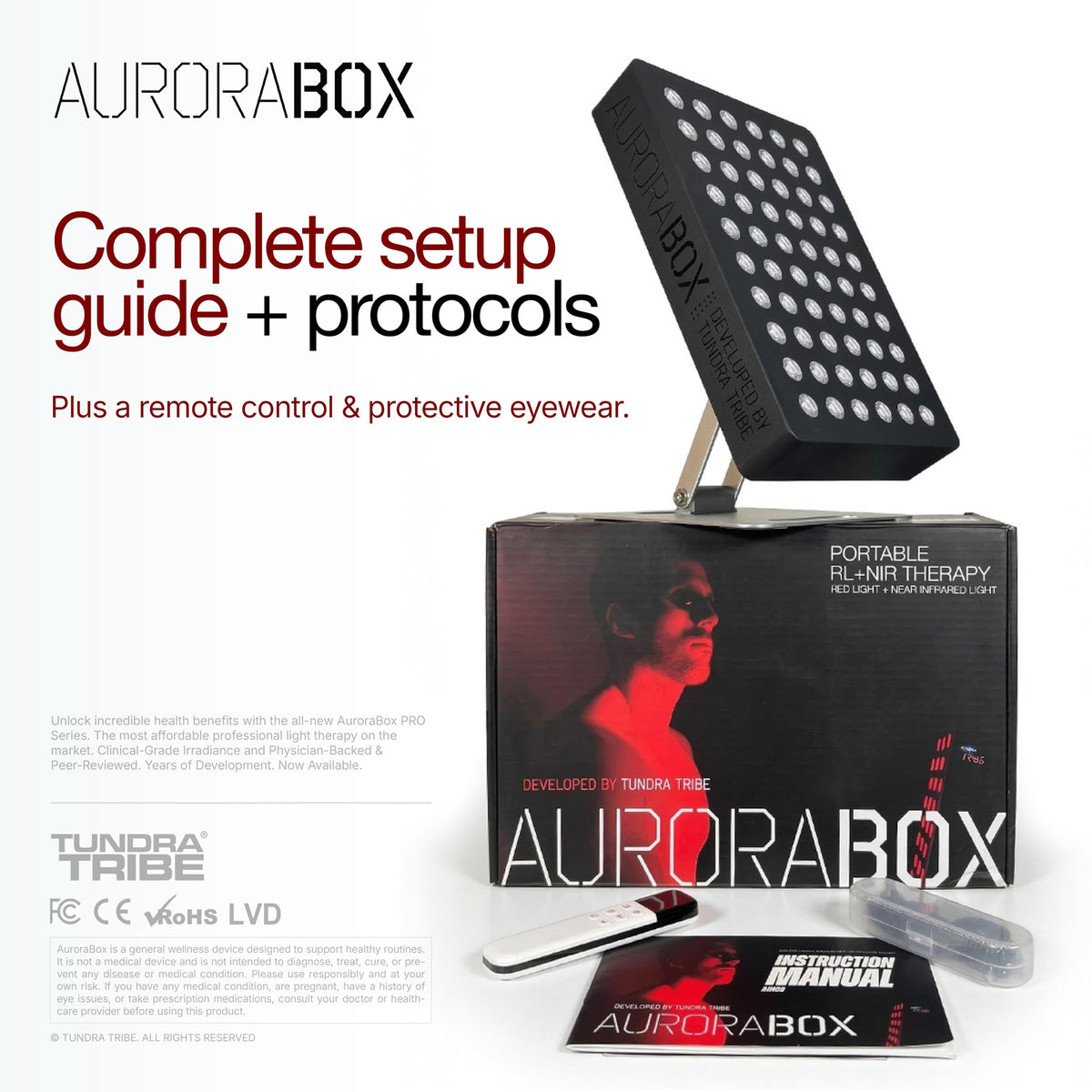 AuroraBox 60 Pro Science-Backed 5 Wavelength Red Light & Near Infrared Light Therapy Panel | Lower Inflammation, Reduce Aging, Improve Recovery | 630 660 810 830 850nm