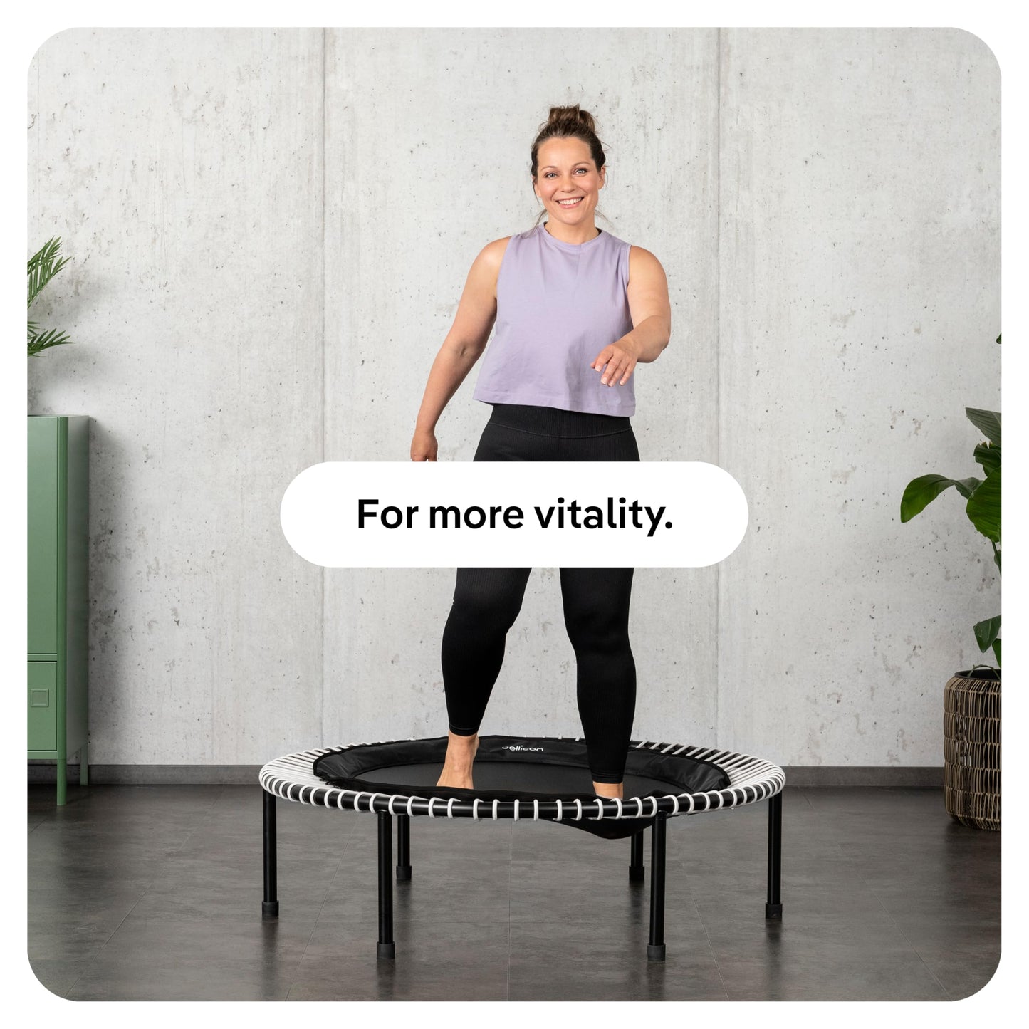 bellicon Mini Trampoline 44'' (Rainbow) | Bungee Suspension up to 330 lbs | Indoor Fitness Rebounder for Adults | Screw-in Legs