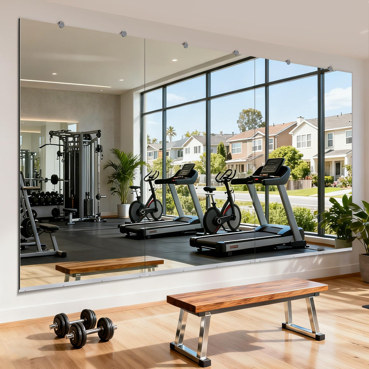 Inbenioso 84''x46'' Exercise Mirror for Home Gym Full Length, Garage Gym Wall Mirror, Large Workout Mirrors Frameless Tempered Glass for Gym, Yoga, Bedroom, Dance Studio, Living Room