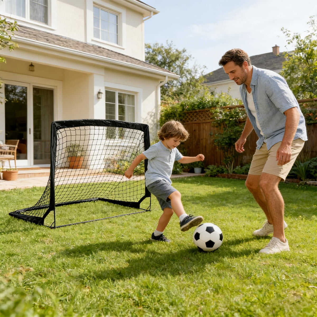1 Pack 4’ x 3’ Portable Soccer Goals for Backyard, Indoor & Outdoor Pop Up Soccer Goals, Black