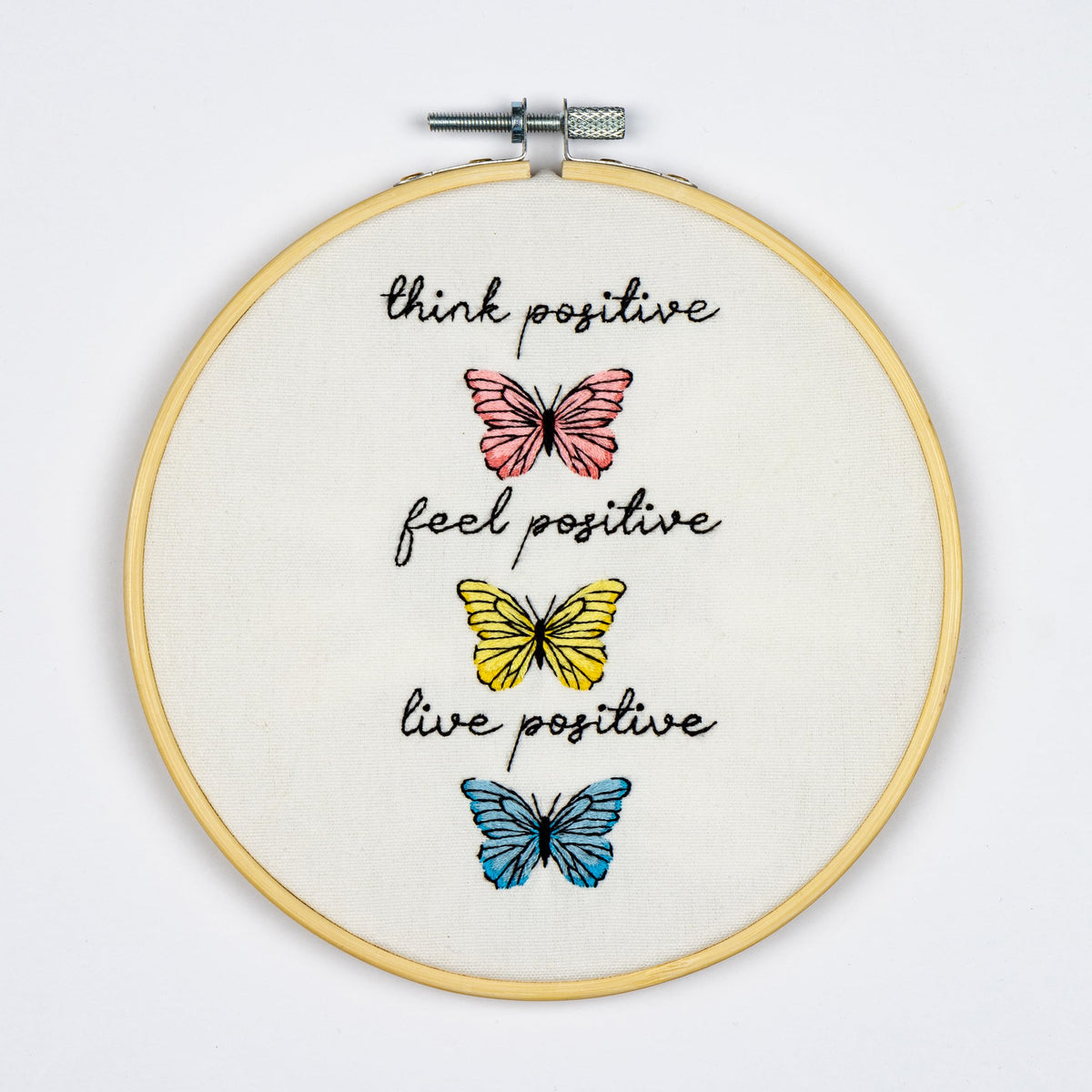 DUTCH STITCH BROTHERS Butterflies Embroidery Starter Kit with Pattern and Instructions. Stamped Embroidery Kits with Embroidery Clothes with Pattern. 6" Embroidery Hoop