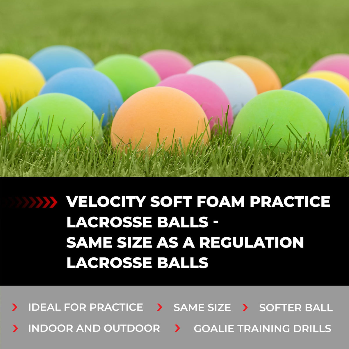 Velocity Soft Foam Lacrosse Balls, Lacrosse Soft Practice Balls for Youth Beginners, Indoor Training Lacrosse Softballs for College and High School, Same Size as Regulation - Pink, 12