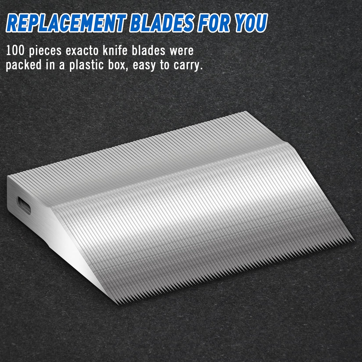 DIYSELF 100 Pack Exacto Knife Blades #2 | Hobby Knife Replacement Blades | Hobby Knife Blade Refills | Exacto Blade | Carbon Steel | Craft Precision Knives Refills (#2)