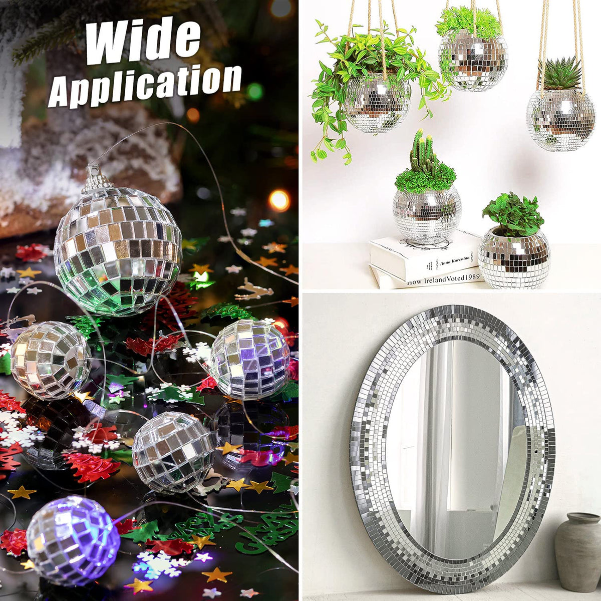 10800pcs Mirror Mosaic Tiles, 5 x 5mm Self-Adhesive Disco Tiles, Square Mirror Disco Tiles, 4D Disco Ball Stickers for DIY Crafts and Party Decorations
