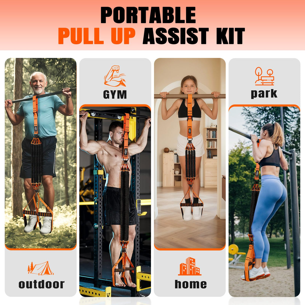 NTIUYOT Pull Up Bands, Heavy Duty Resistance Bands with Handle, Workout Bands for Pull Up Bar, Pullup Assist Band Set for Exercise, Full Body Workout, Home Gym for Enhanced Strength, Muscle Training