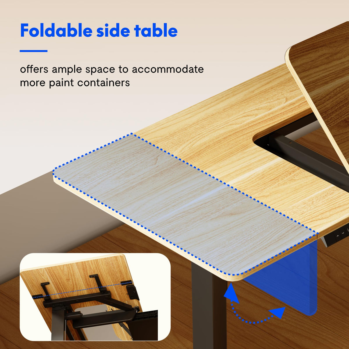FLEXISPOT Electric Drafting Table Adjustable Height 47.2"x23.6" Standing Drawing Desk Extendable Top Craft Workstation w/Tilting Tabletop, Storage Drawer for Study, Office, Studio, Art, Adult & Kid