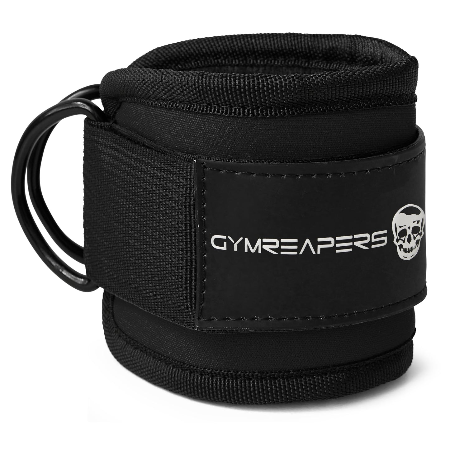 Gymreapers Ankle Strap (Single) For Cable Machine Kickbacks, Glute Workouts, Lower Body Exercises - Adjustable Leg Strap with Neoprene Padding (Black, Single)