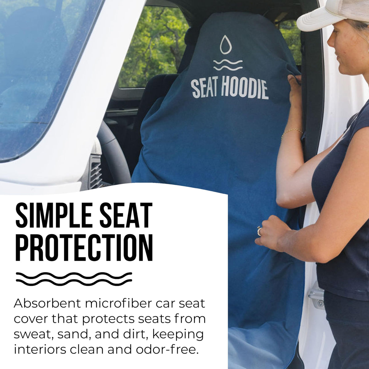 Seat Hoodie Car Seat Towel | Premium Microfiber Towel Seat Covers for Cars | Universal Fit & Machine Washable | Portable Car Seat Towel Cover After Gym, Yoga, Beach Grey