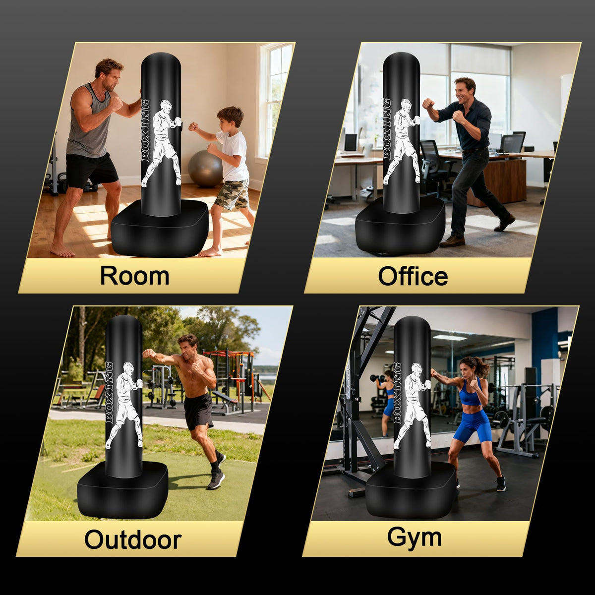 Vobab Freestanding Punching Bag with Stand for Adults Teens, Heavy Boxing Bag, 70" Boxing Equipment Bag Kickboxing Bag, Women Men Heavy Bag for Beginners Muay Thai MMA Training Fitness