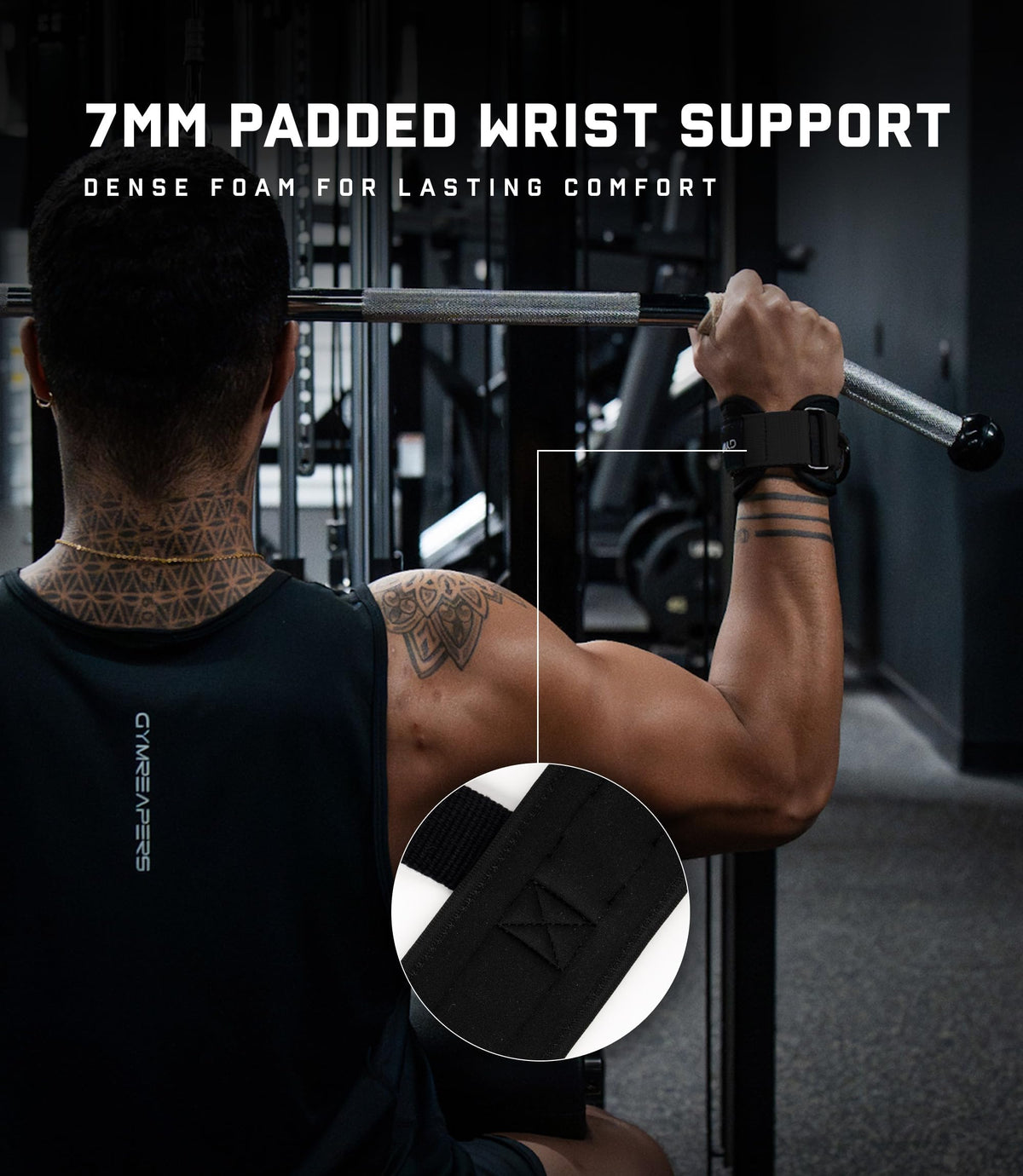 Gymreapers GripLink Lifting Straps, Black/White