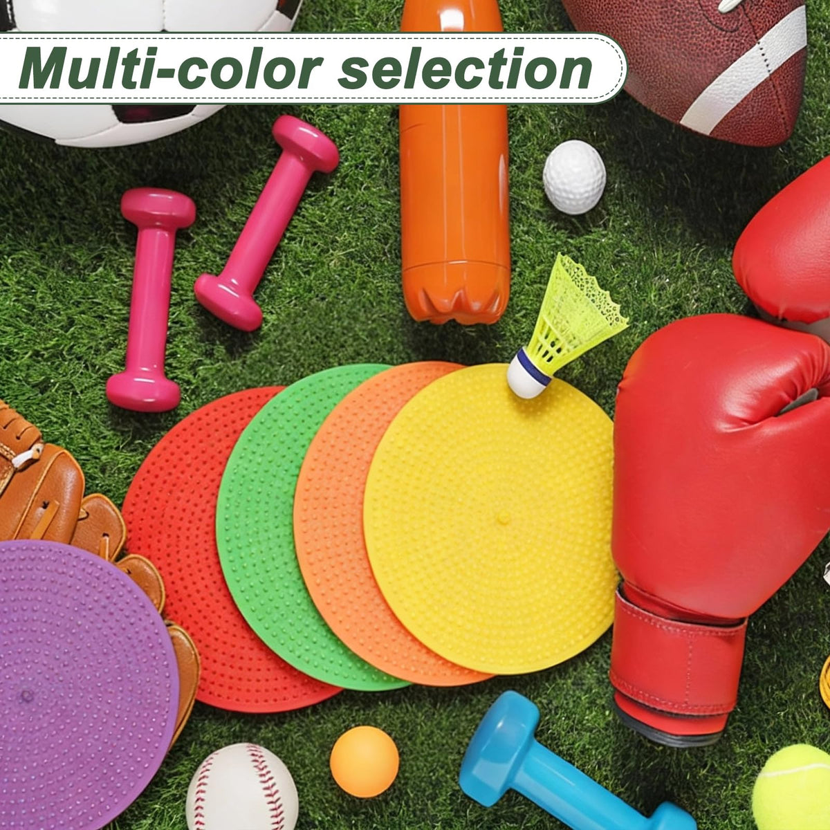 YELARXI Spot Markers for Agility Dot, Non-Slip Poly Spots Floor Dots Flat Field Soccer Training Equipment 9 in & 8 Pcs & Yellow -Fitting for (Gym/Sports/Training/PE Games/Dance)
