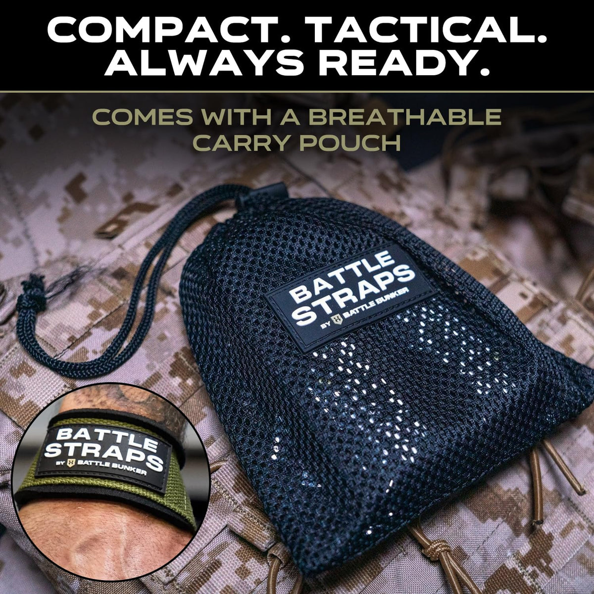 Battle Bunker Weightlifting Straps- Premium Padded Lifting Strap for Superior Grip & Comfort- Gym Straps for Deadlifts, Rows & Pull-Ups- Boost Strength & Reduce Grip Fatigue for Bodybuilding