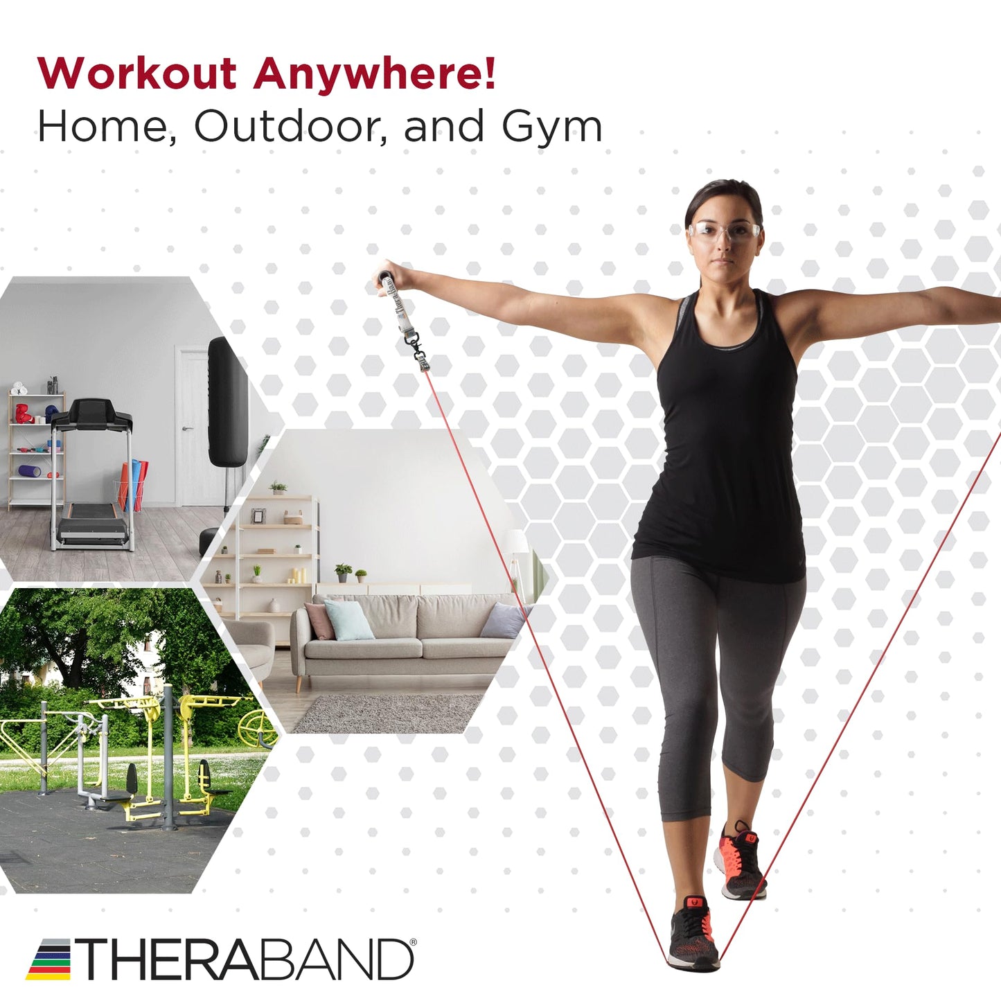 THERABAND Resistance Tubing with Connectors for Wall, Rehab & Wellness Station, Medium Level 3, Set of 2, 12-Inch Red Tubing for Physical Therapy, Exercise, Rehab, Clinics & Pilates, Latex Tubes