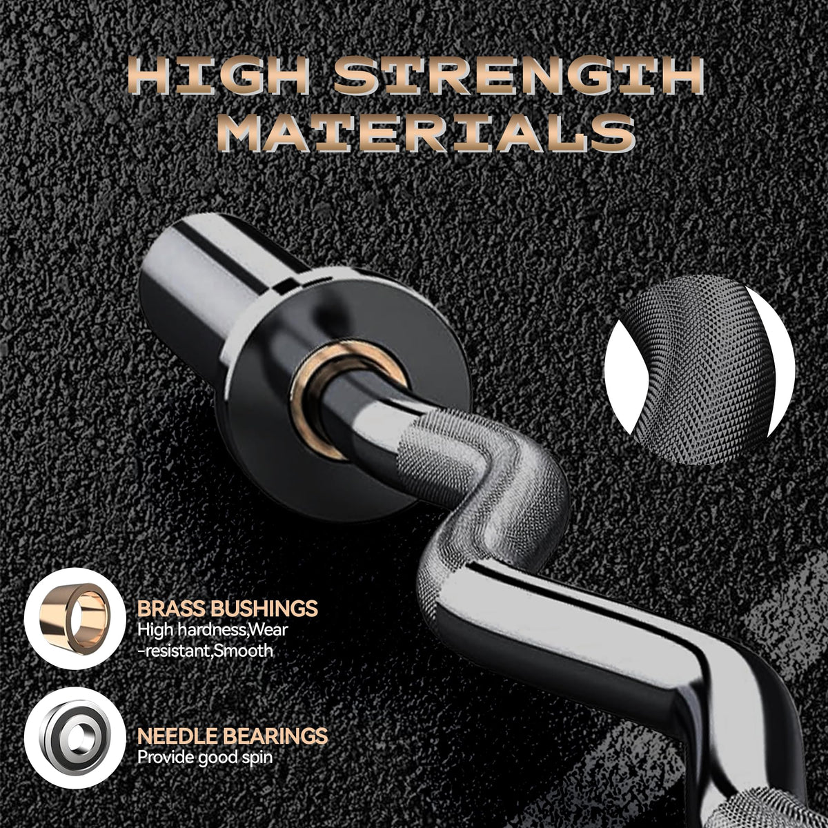 Barbell for Home Gym, 500LB to 1500LB Capacity with Copper Sleeves, for Weightlifting & Powerlifting (Multiple Sizes: 4FT Short b-Ar, 47" EZ Curl b-Ar, 7FT Power b-Ar)