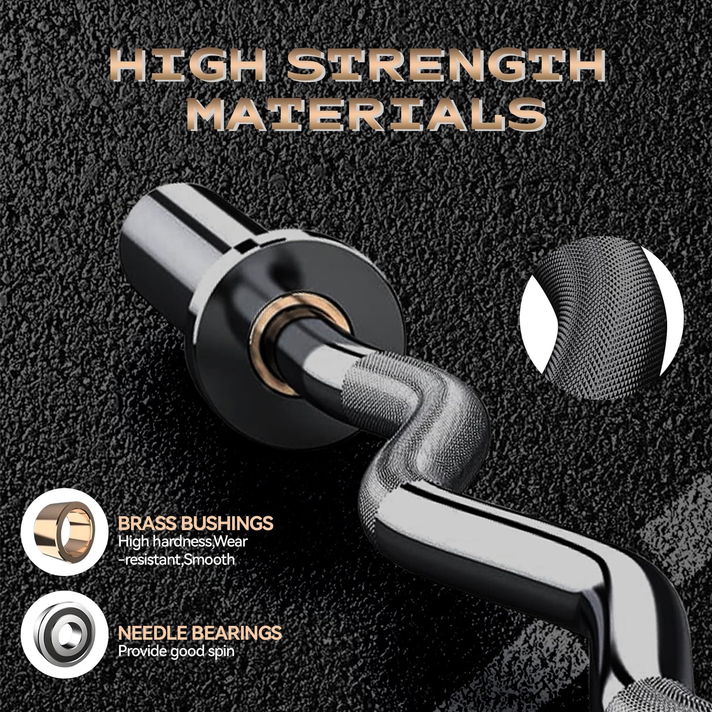 47" Olympic EZ Curl Bar - 500lb Capacity Heavy Duty Chrome Curling Bar for Biceps Triceps Workout, With 2 Spring Collars, Fits 2" Standard Weight Plates for Home & Gym Strength Training