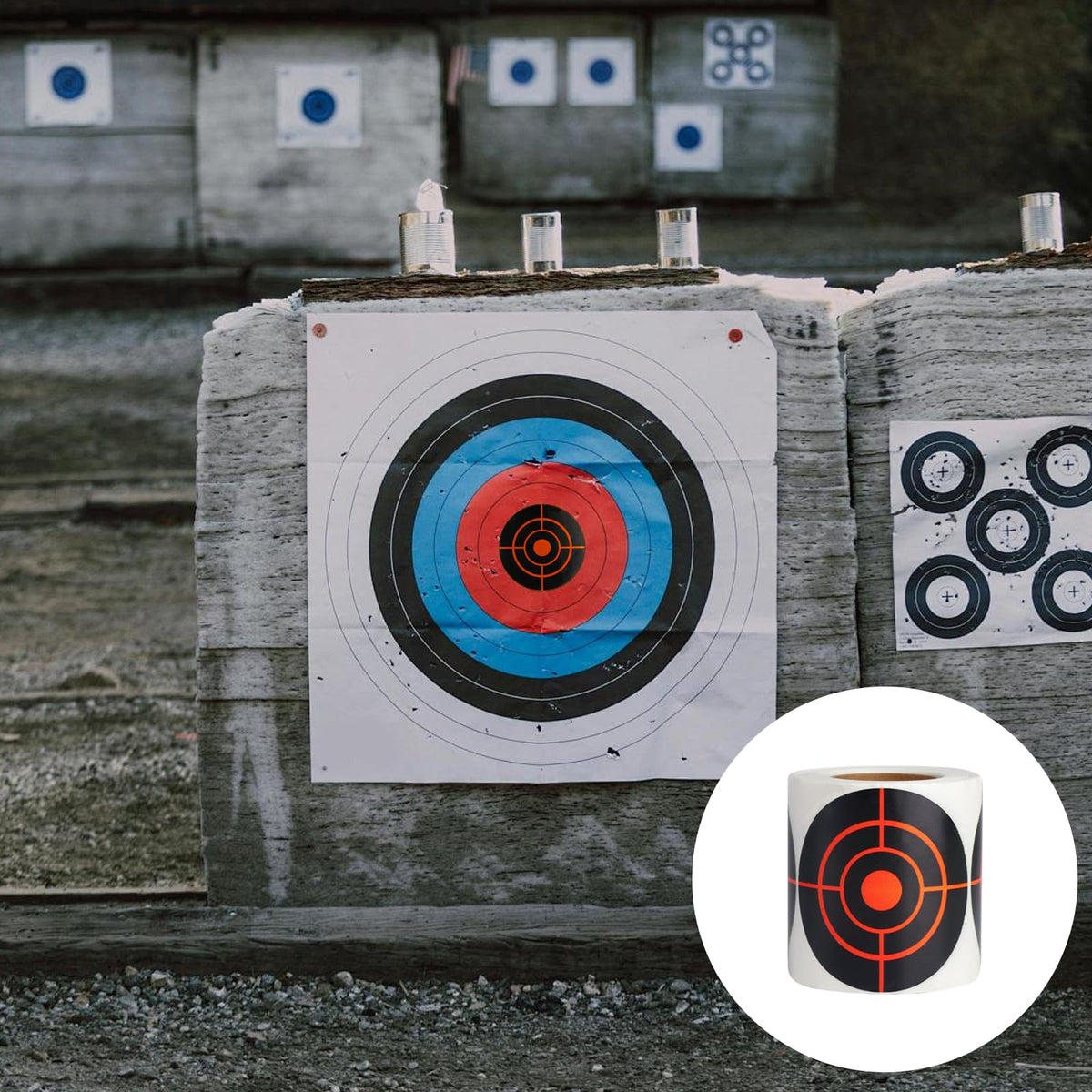 Shooting Splatter Targets Stickers,200 Pcs/Roll 3 Inch Self Adhesive Shooting Targets Paper, Reactive Target Shooting Splatter Stickers for Shooting Range, Archery Bow, Practice Training-Red