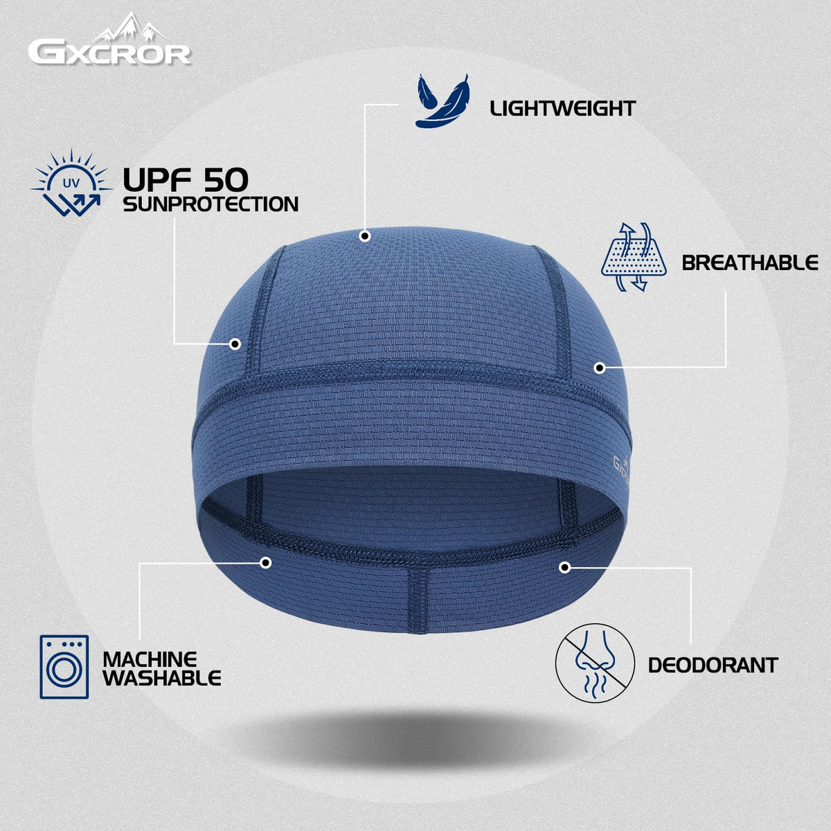 GXCROR 3 Pack Cooling Skull Cap with Sweat-Wicking & Anti-Odor Technology Quick-Dry Helmet Liner for Cycling Motorcycle