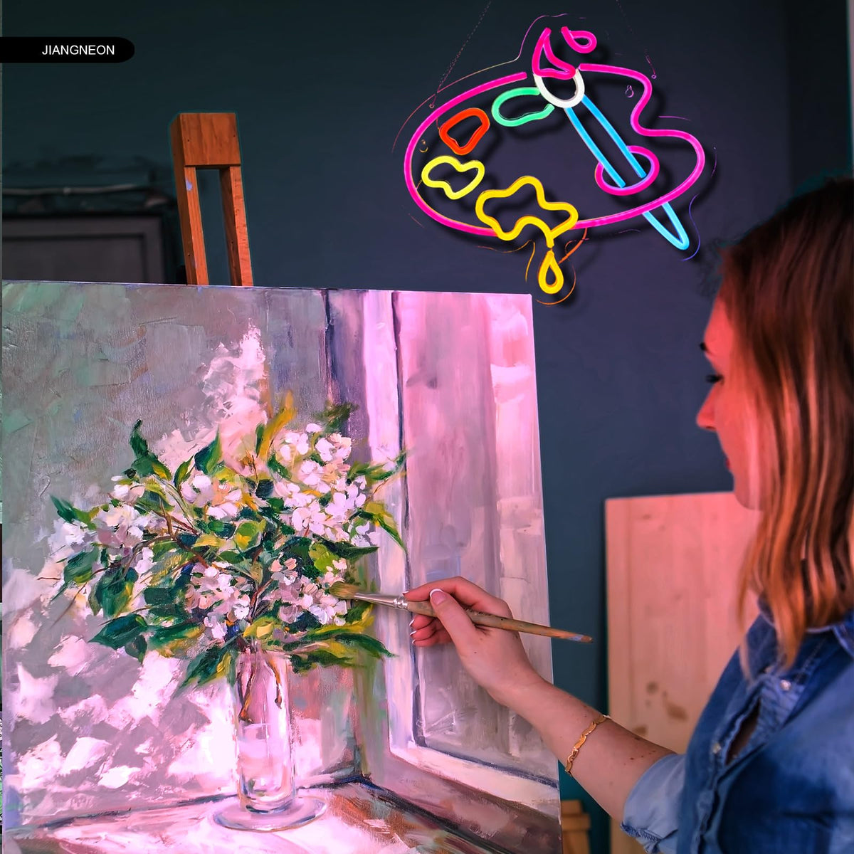 Art neon sign Paint neon light Paint Palette Neon Sign for wall decor Studio Room Painting Room Classroom Art Studio Decor Gift for Painter