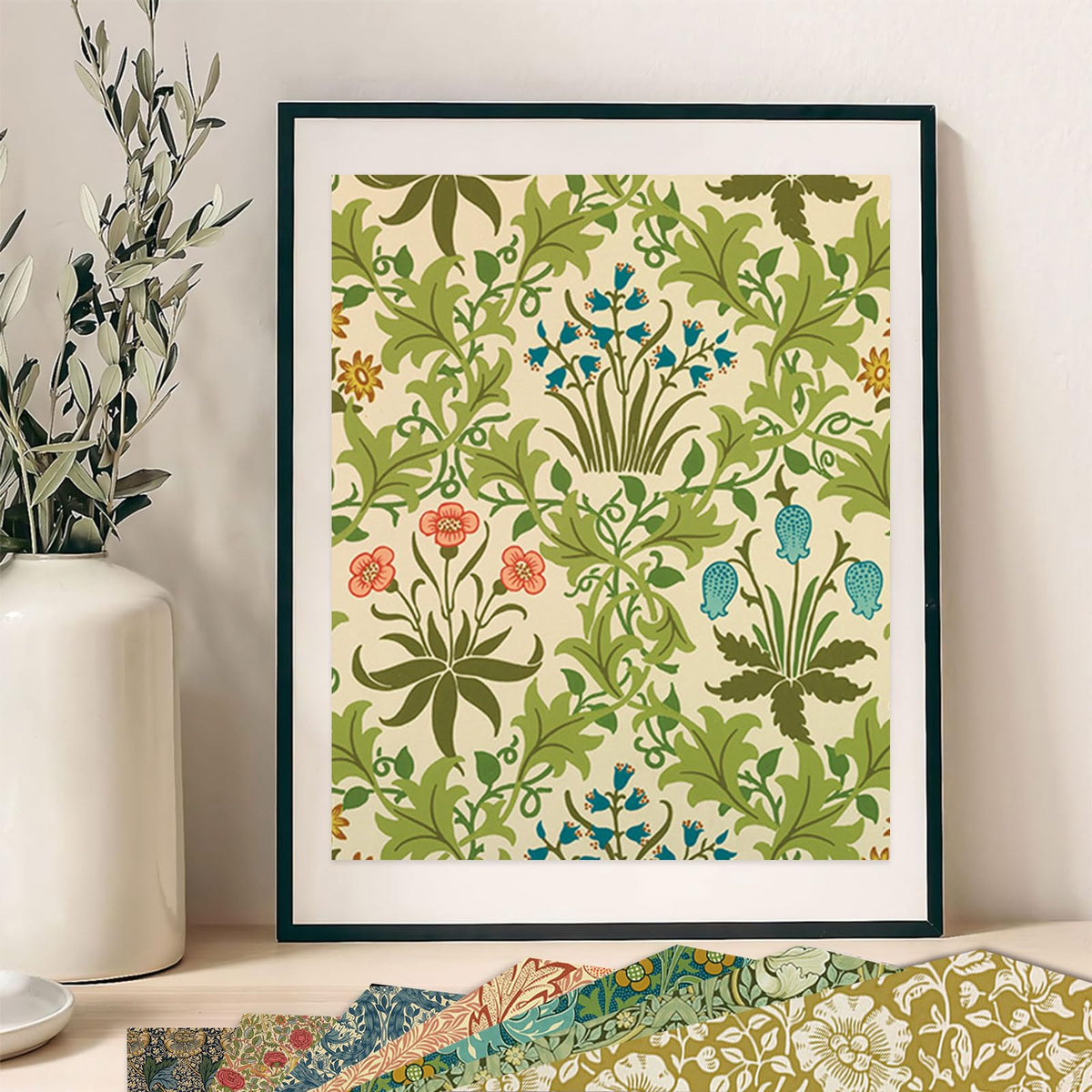 MerwDeeyt Scrapbook Paper 12x12 In and 6x6 In Pack, Spring Floral Patterned Paper for Scrapbooking, 48 Sheets Double Sided Decorative Craft Papers for Card Making Journaling Decor (Beige)