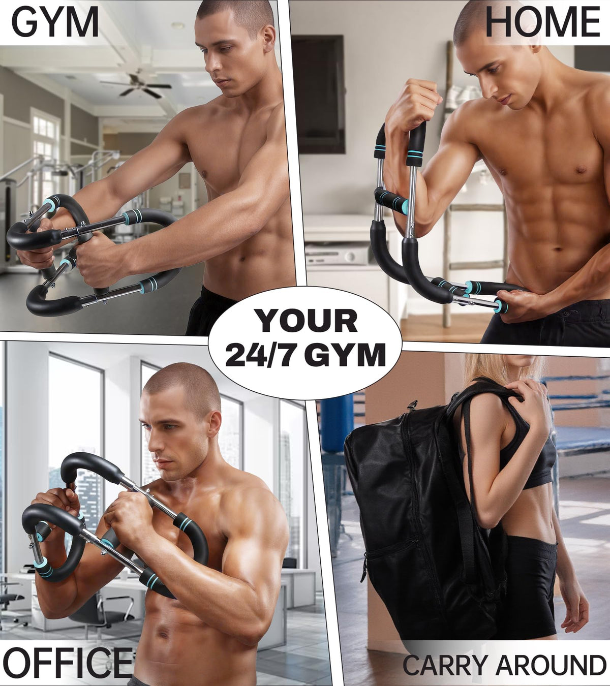 2025 Pro Twister Arm Trainer - 40-100lb Gorilla Bar for Men, Adjustable Chest Workout Equipment & Forearm Strengthener, Multi-Directional Muscle Trainer, Portable Spring Resistance for Home & Gym
