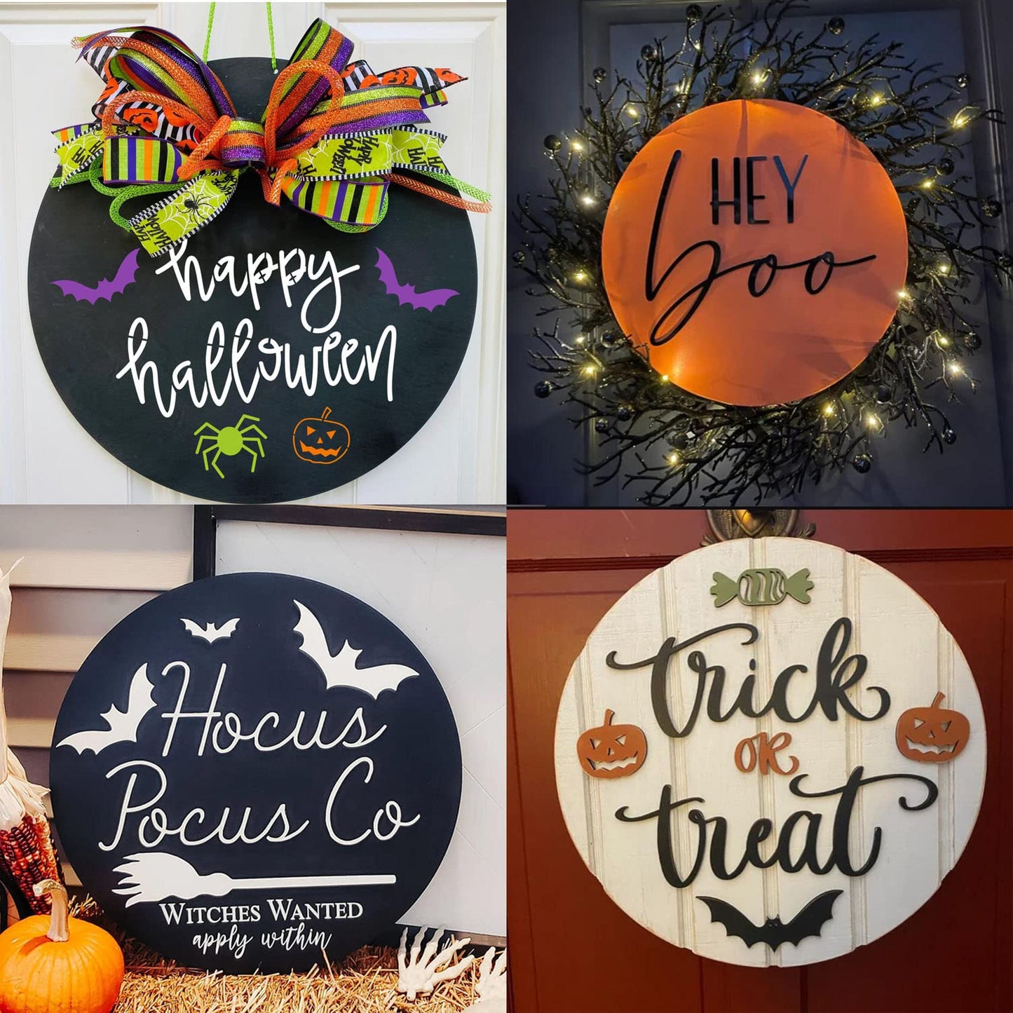 Halloween Stencils for Painting on Wood Large Halloween Stencil Skeleton Boo Hocus Pocus Templates for Porch Sign Door Hanger Decor