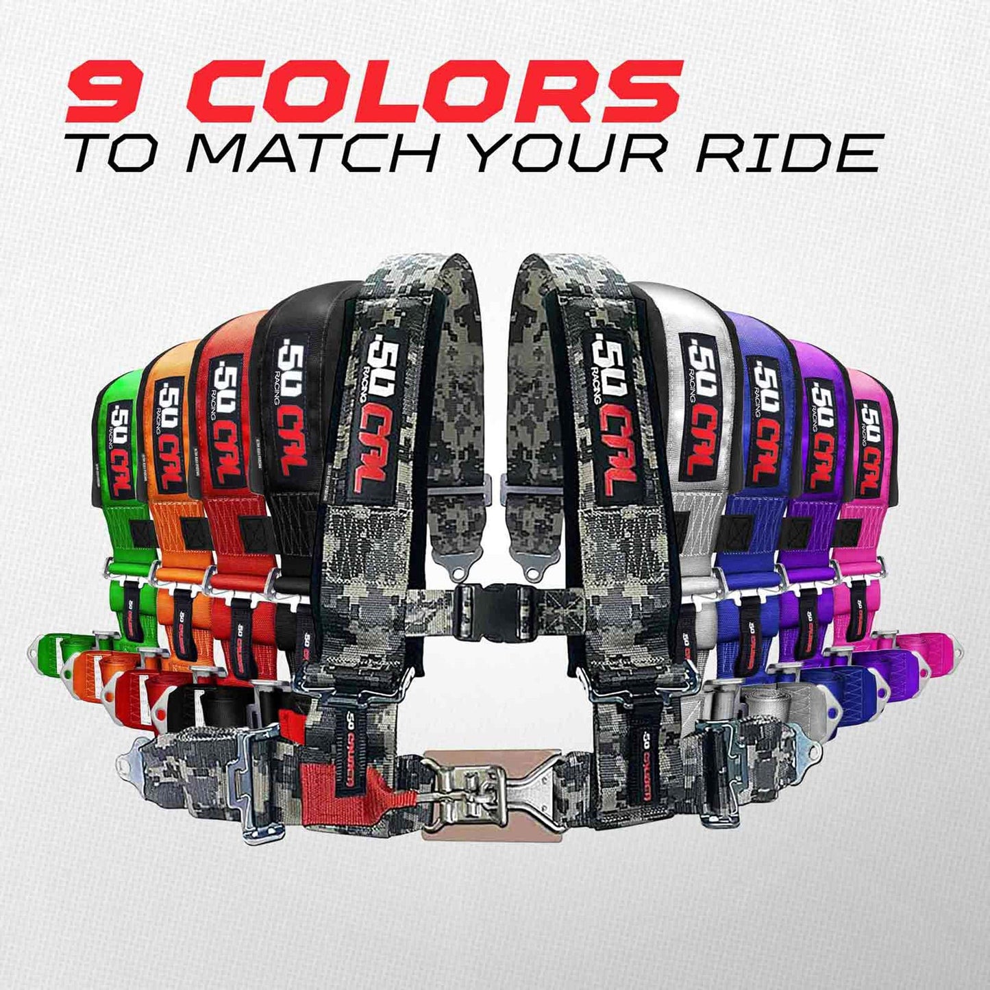 1pc 4 Point Harness for Bucket Seat, Push Release, 10 Color Options, Racing Harness, Race Car, Off Road, UTV, RZR [6008A2]