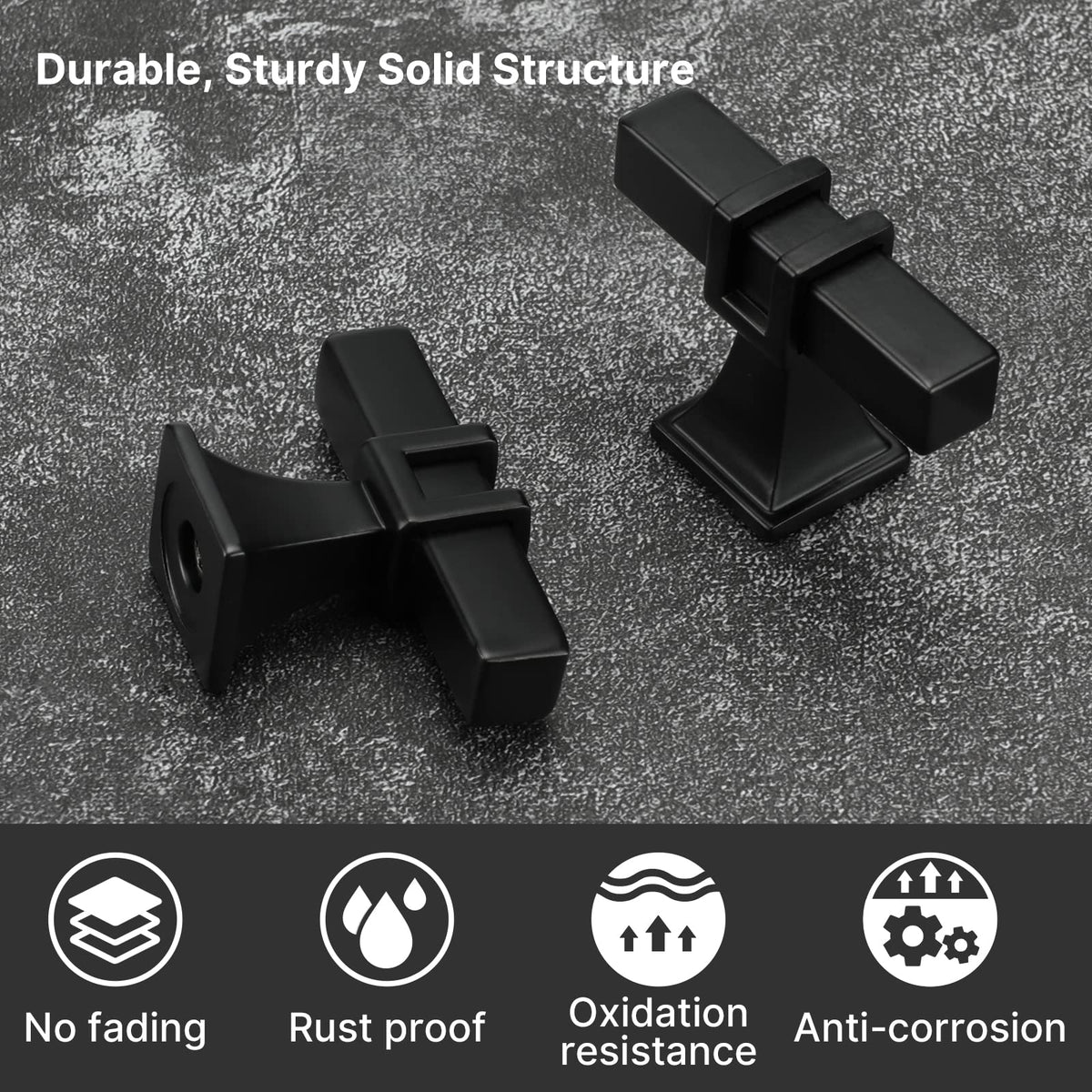 Lepatape 10 Pack Cabinet Knobs Black Dresser Drawer Knobs - Black Kitchen Cabinet Pulls T Bar Kitchen Hardware