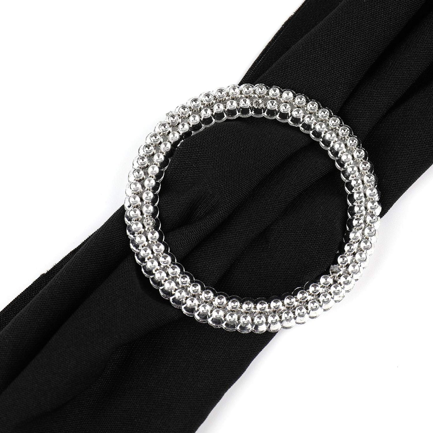 Tosnail 50 Pack Spandex Chair Sashes Wedding Chair Decoration Party Chairs Covers - Black