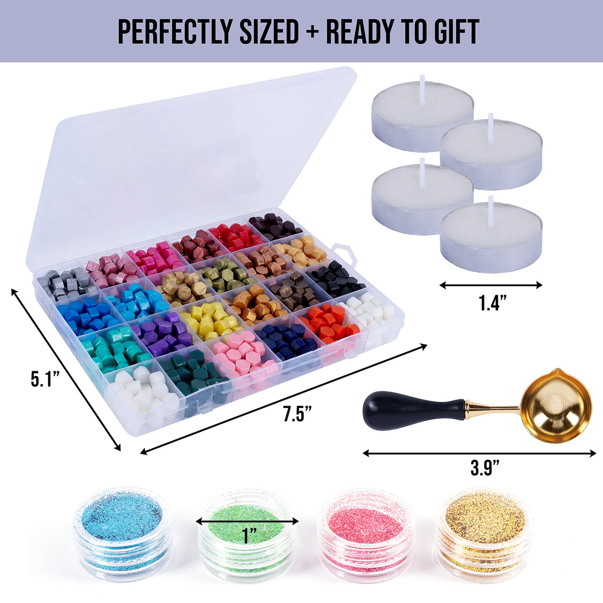 Hoppler 648 Pcs Sealing Wax Kit. Wax Seal Wax In 24 Colors. Wax Seal Kit For Stationary Supplies, Stamps For Crafts, Wax For Stamp Seals, Wax Stamp Kit, Gold Wax Seal Beads, And Sealing Wax Projects