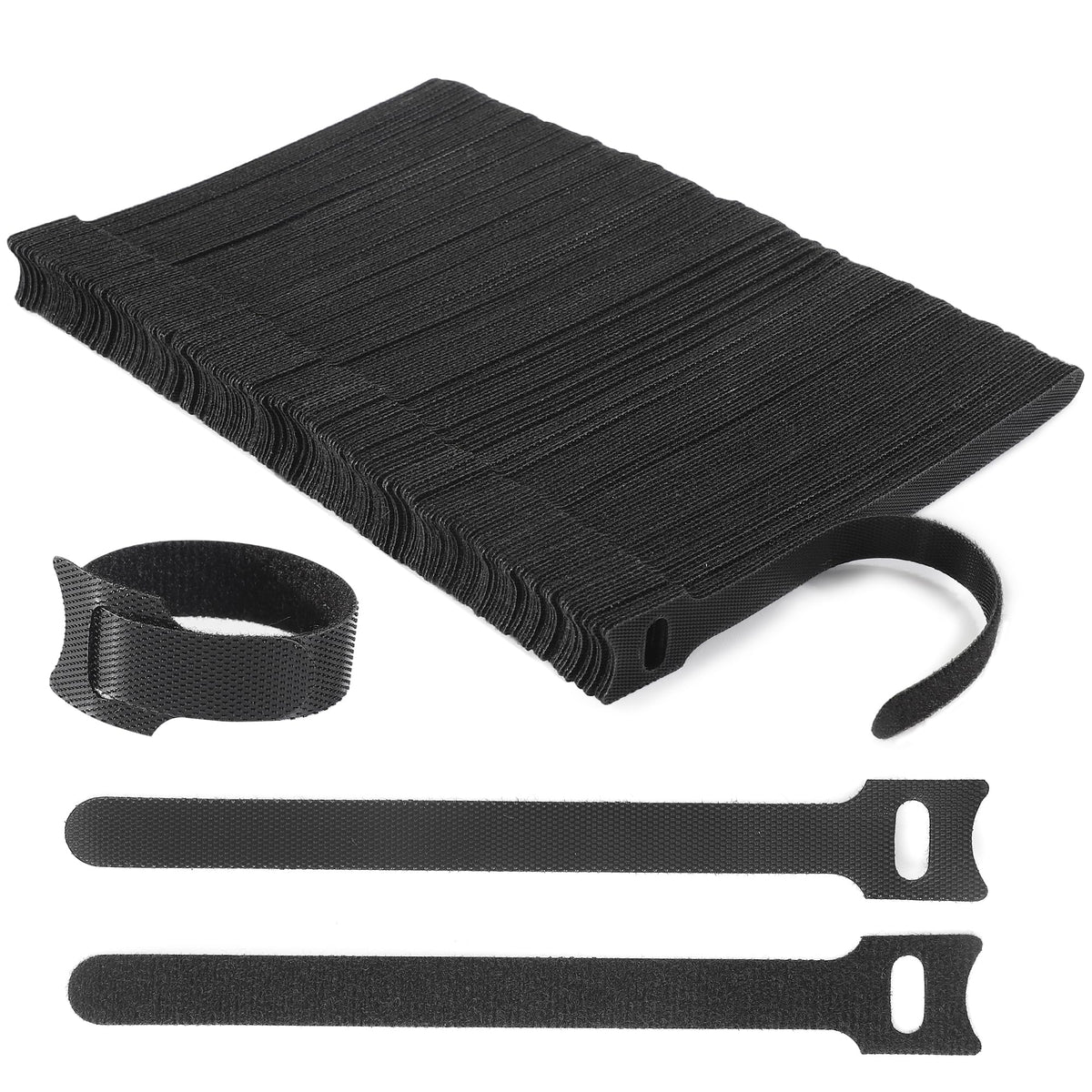 Nettbe Reusable Cable Ties, 210 PCS 6 Inches Adjustable Cord Straps Wire Organizer Cord Wrap and Hook Loop Cable Management
