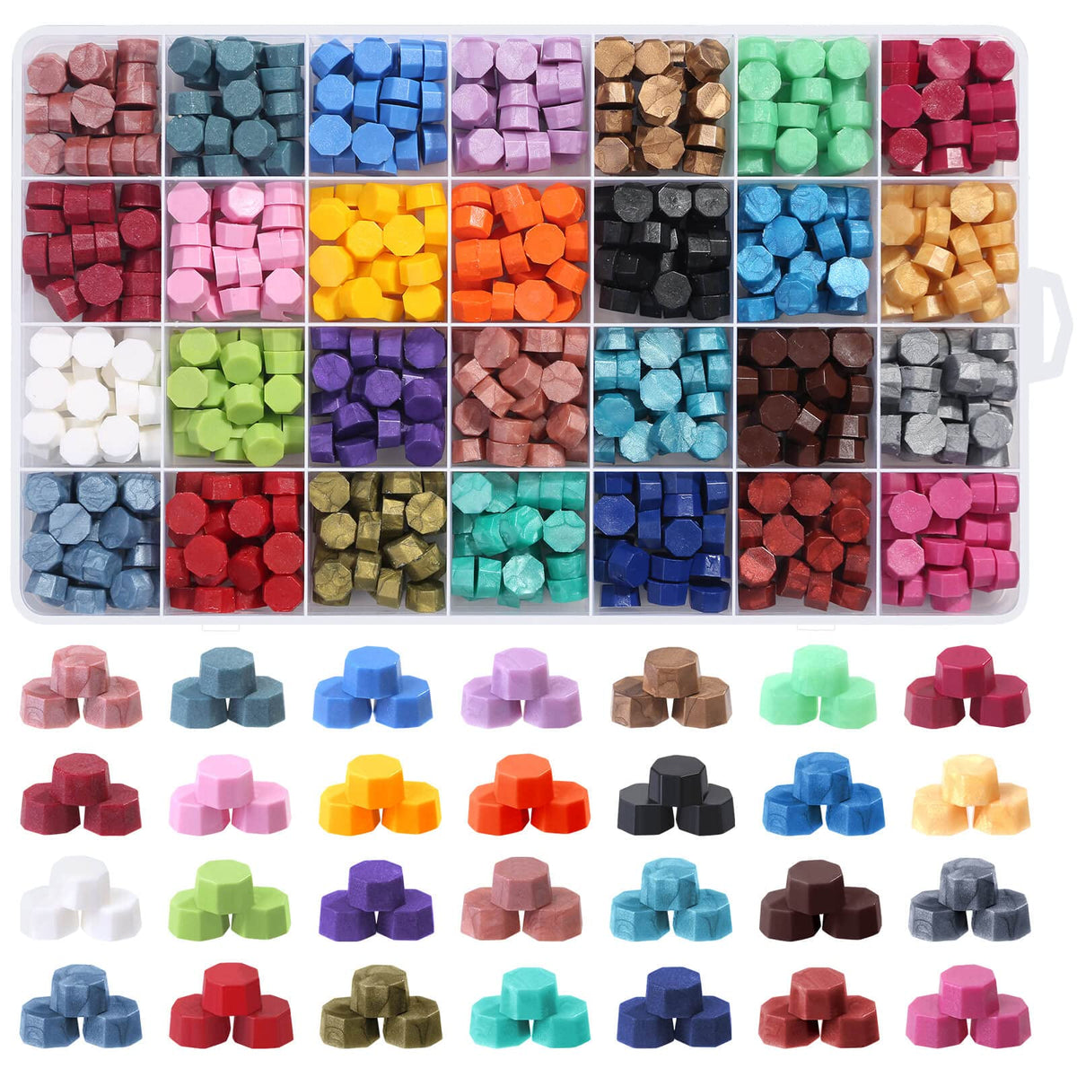 728pc Sealing Wax Beads - 28 Color Pellets for Letter Stamp Sealing & DIY Craft
