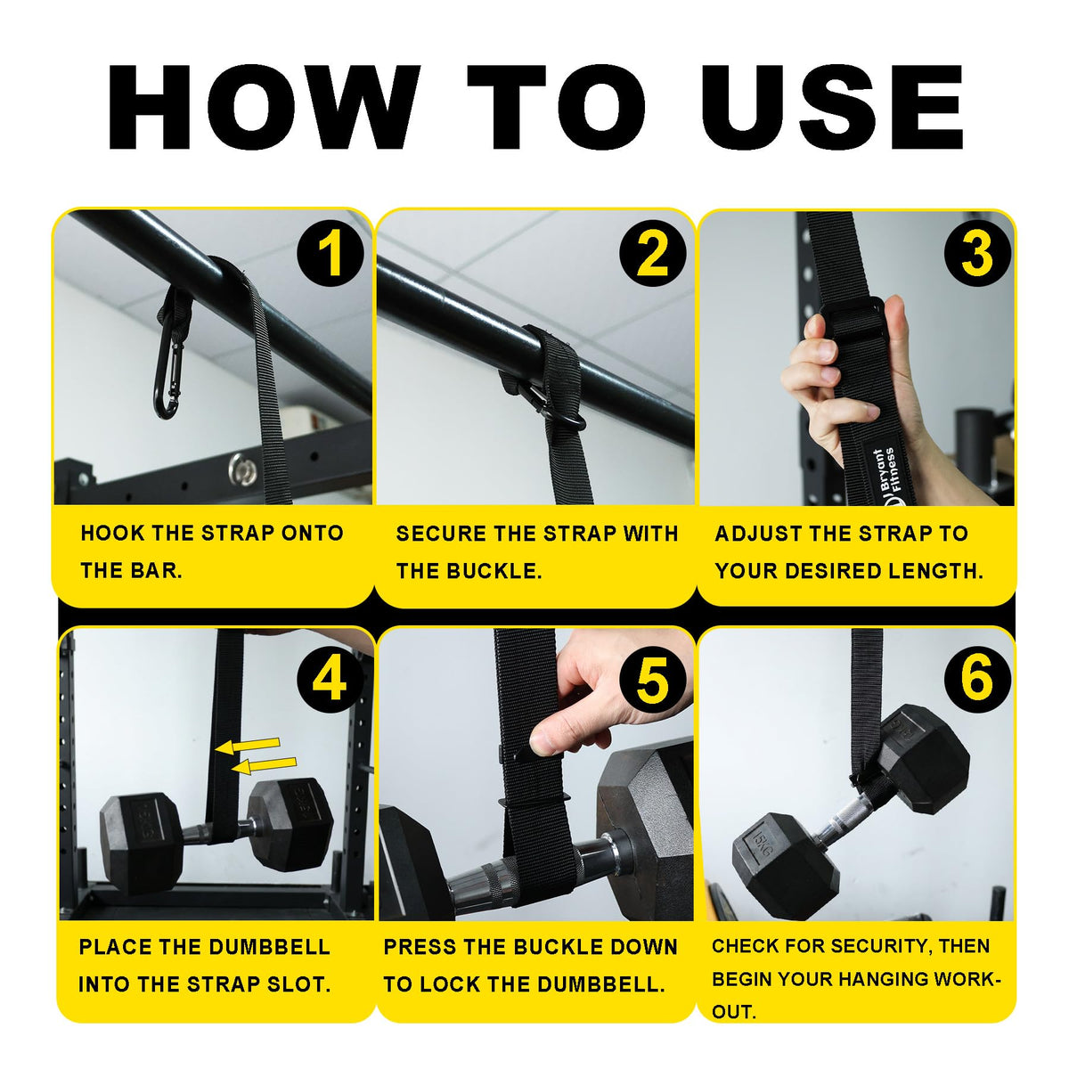 Dumbbell Spotter Straps with Safety Locking Buckle, Adjustable Height Hanging Straps for Chest Bench Press, Heavy Duty Barbell Rack Attachment for Home Gym Solo Training, Prevents Accidental Drops