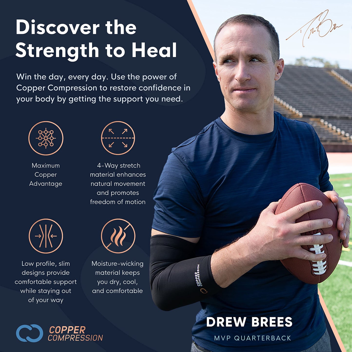 Copper Compression Shoulder Brace | Shoulder Pain Relief with PowerKnit Compression Technology | Shoulder Orthopedic Brace for Men & Women | Torn Rotator Cuff, Dislocation, & Other Shoulder Injuries