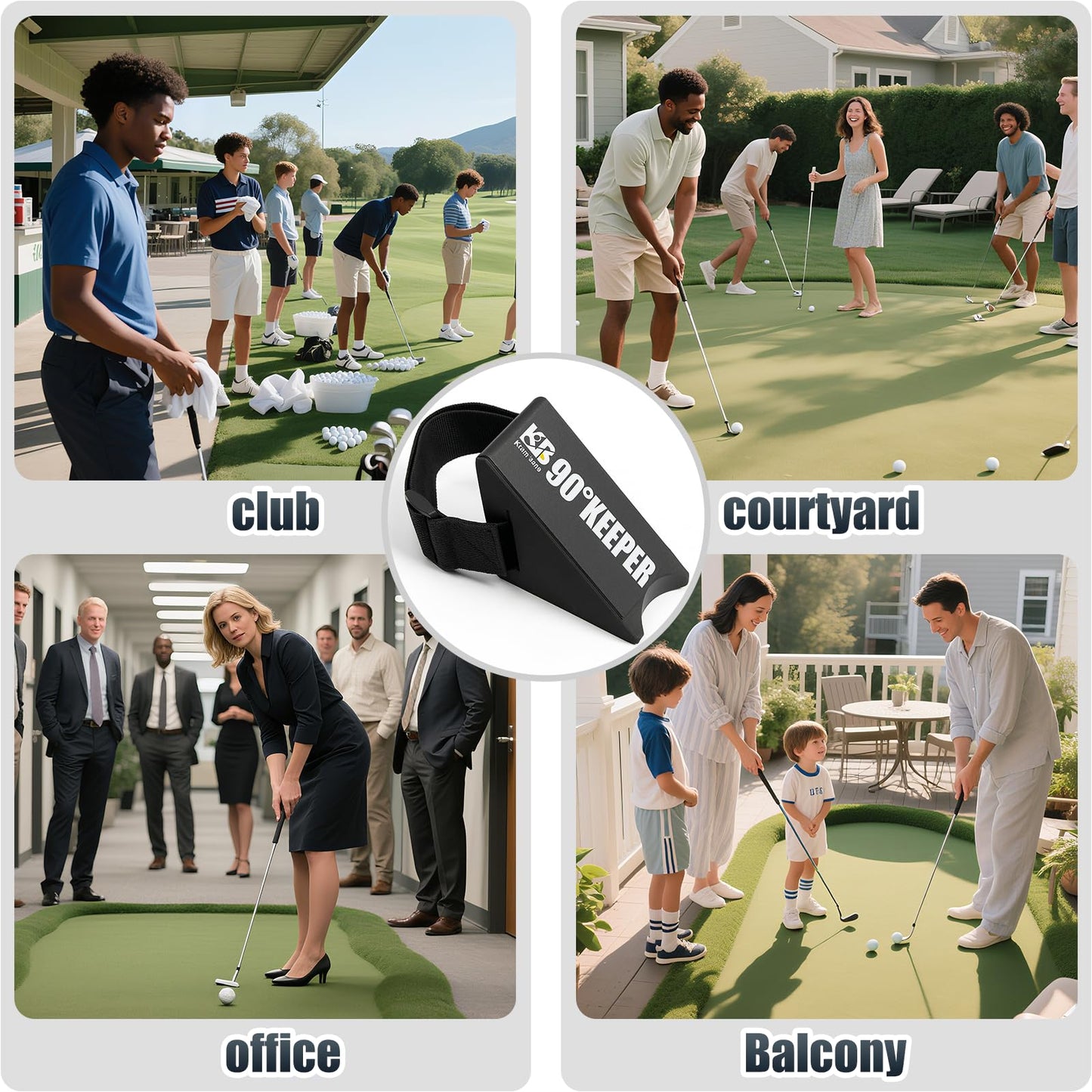 SPOFLY SKW Golf Swing Trainer Aid, 90° Keeper Posture Correction Tool, Professional Swing Accuracy Improvement Aid for Preventing Over Swinging, Portable Training Equipment for All Golfers