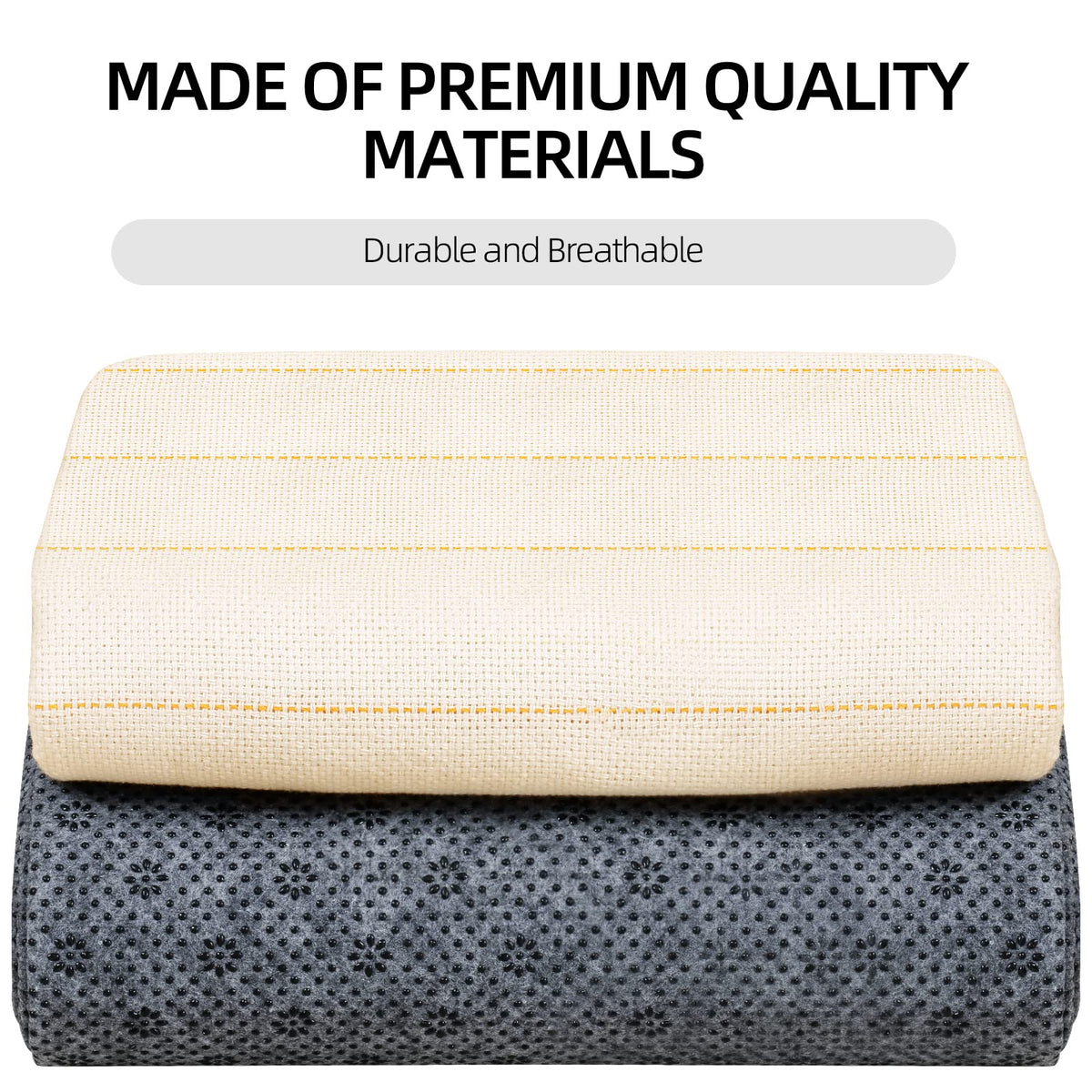79"x59" Tufting Cloth with Yellow Marked Lines for Rug Tufting, 70"x39" Non-Slip Backing Felt Cloth for Tufted Rugs, Monk Cloth Rug Tufting Kit for Tufting Gun, Punch Needle, Rug Hooking