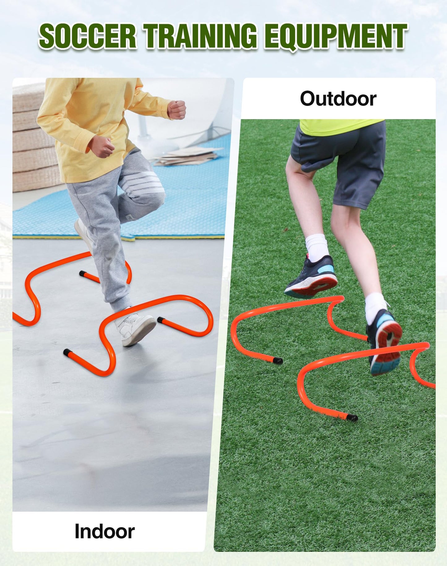 Lineslife 20 Pack 6" Agility Hurdles - Speed & Plyometric Training Hurdles for Kids, Athletes, Soccer, Football, Basketball, Baseball, Indoor Outdoor Sports