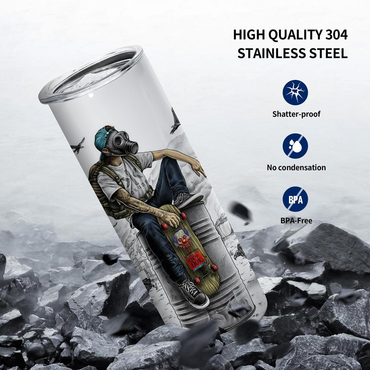 AGH 10pcs 20oz Sublimation Tumblers Bulk With Flat Edge, 20 oz Sublimation Tumbler Blank, Skinny Straight Stainless Steel Blanks Cups with Individual Box, Plastic Straw for Coffee, Drinks, DIY, Crafte