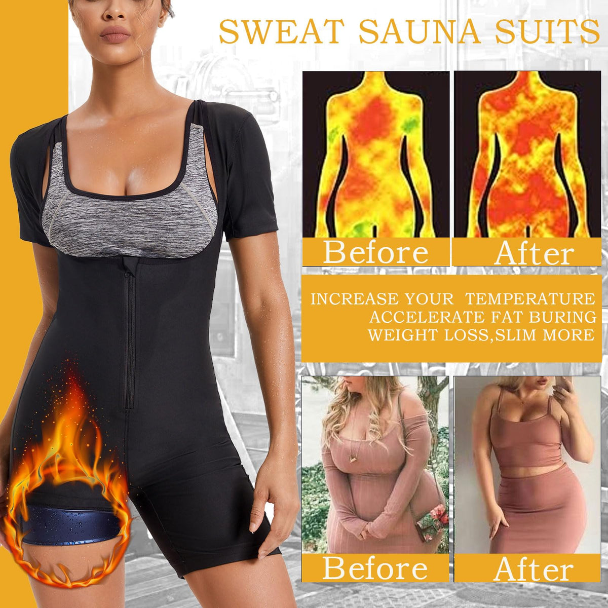 Sauna Suit for Women Full Body Jumpsuit Waist Trainers for Women Belly Fat Workout Sweat Suit XL
