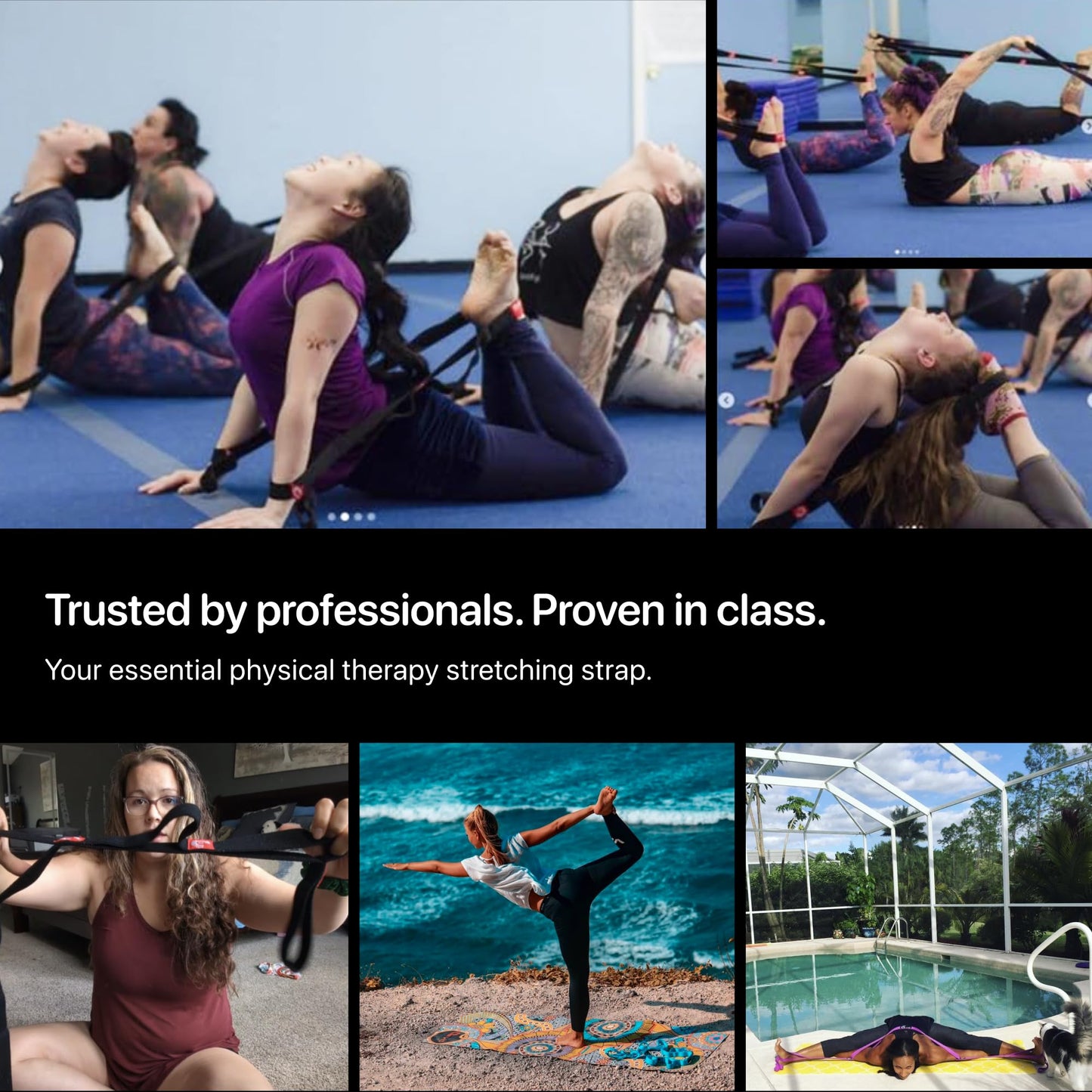Stretch Out Strap | Hamstring Stretcher | Workout Straps | Stretching Equipment | Yoga Bands for Physical Therapy Strap | Yoga Accessories for Stretching Straps | Hip Stretcher | Exercise belt | Blue