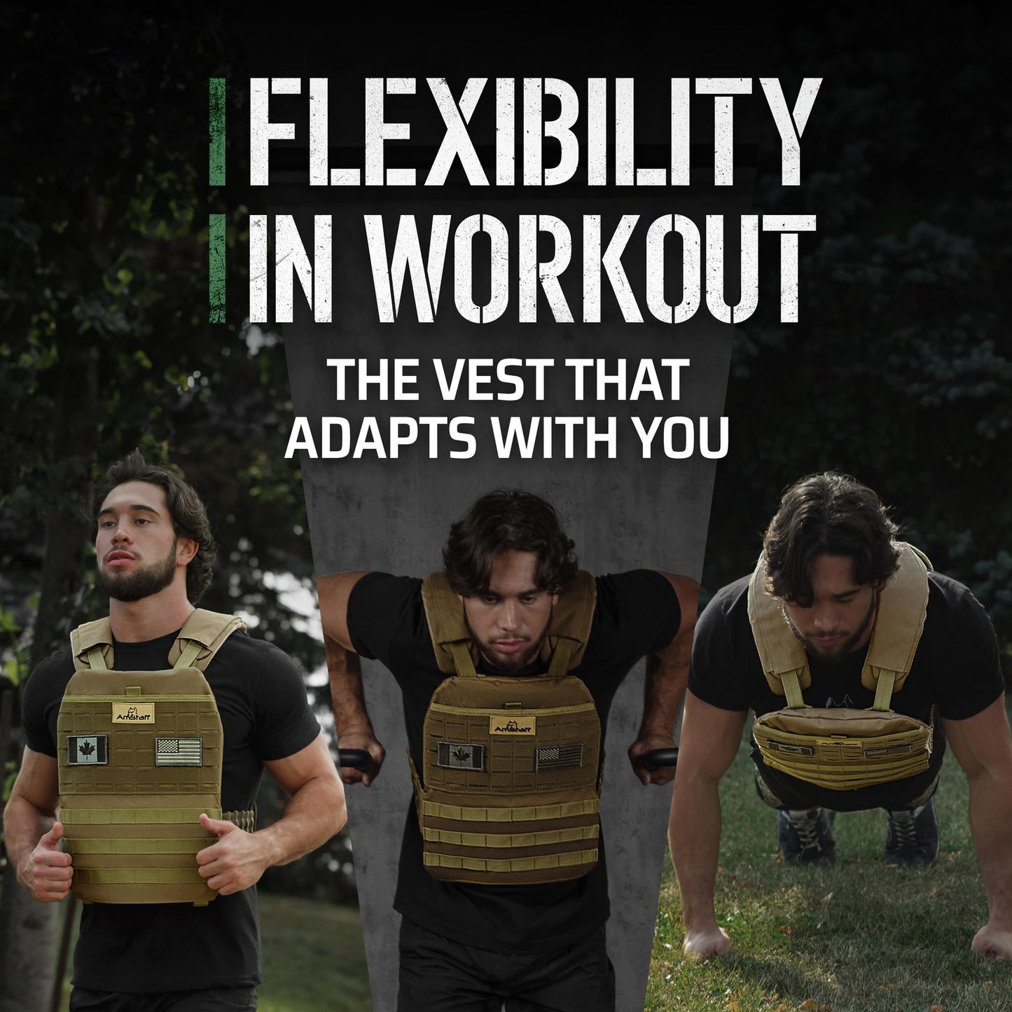 AmStaff Fitness Tactical Weighted Vest - Adjustable Weight Vests for Men & Women - Versatile Wearable Weighted Vest for Fitness Workouts, Strength and Endurance Training, Running, WO - (30lb)