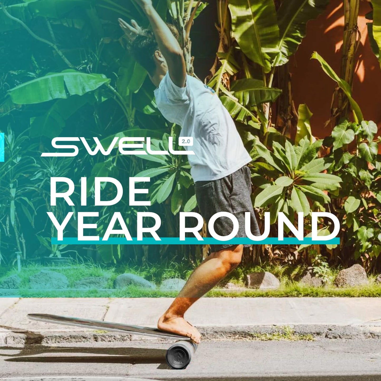 Revbalance Swell 2.0 - Surf & Paddle Balance Board Trainer (Reef - Teal)