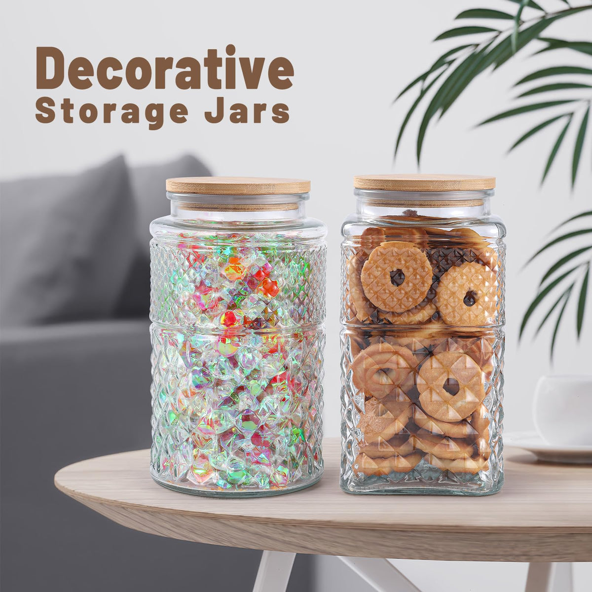 Galazzz 90 OZ | 2600ml Large Glass Jar with Airtight lid | Glass Container | Storage Containers for Cookie Candy