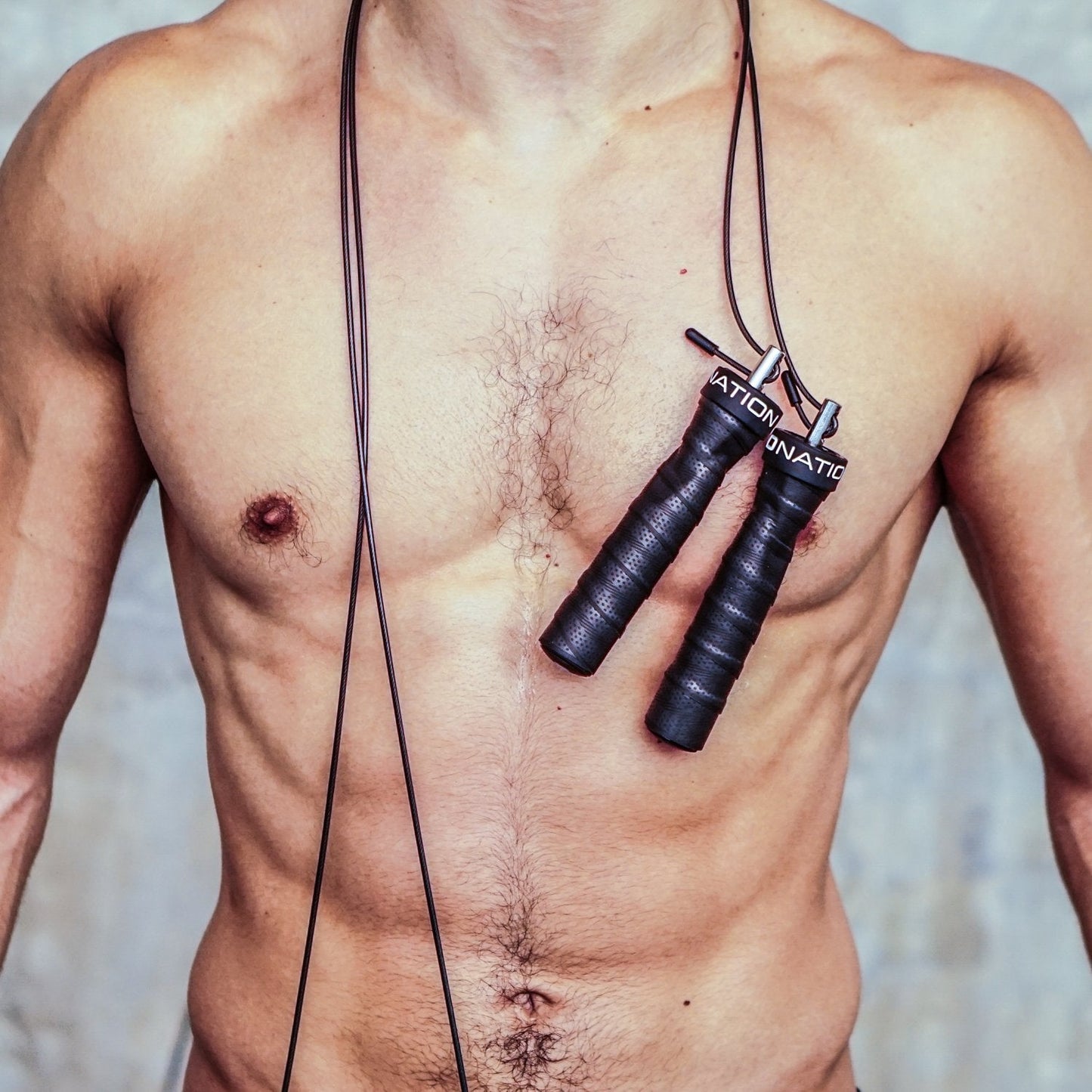 WOD Nation Jump Rope - Black Alloy Steel Handles - 11 ft, 2.2 mm & 3.3 mm Cables - Weighted & Speed Cable System for Fitness Skipping Rope Men & Women