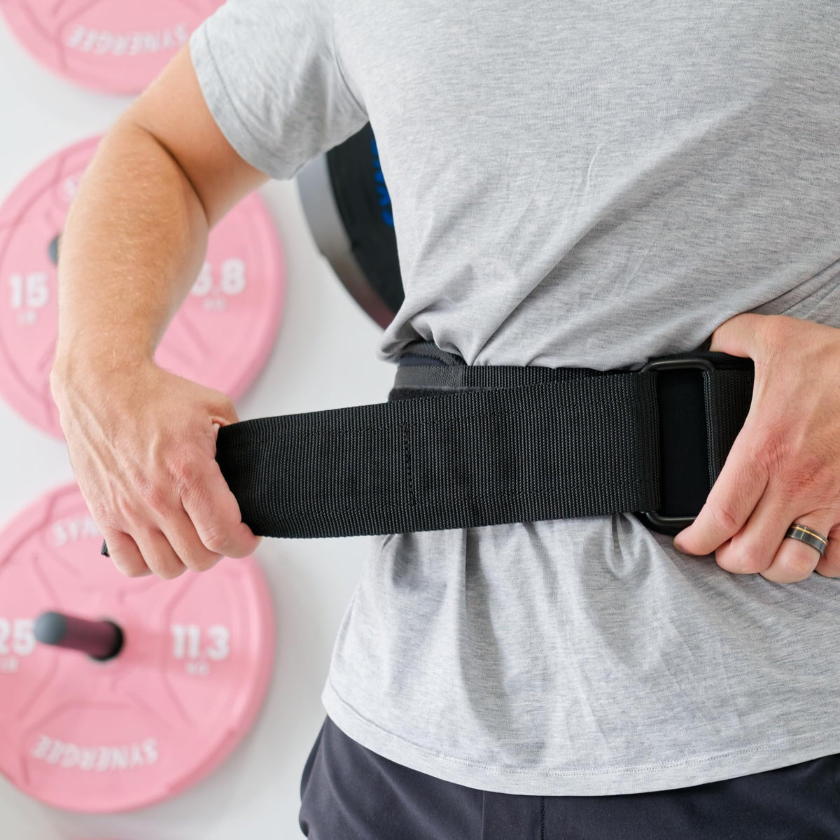 Synergee Weightlifting Belt 5” Padded Support for Squats Deadlifts Powerlifting & Cross Training - X-Large