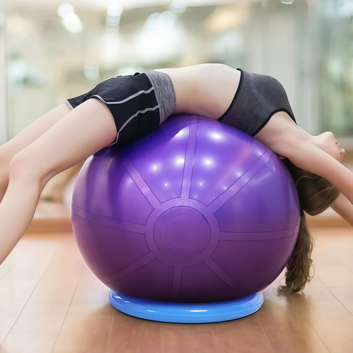 IRUZJZC Yoga Ball stabilizer Base with Anti Slip Ring - Used for Home Gyms and Offices, PVC Fitness Ball Holder with Anti Slip Stability and Enhanced Safety (Light Gray)