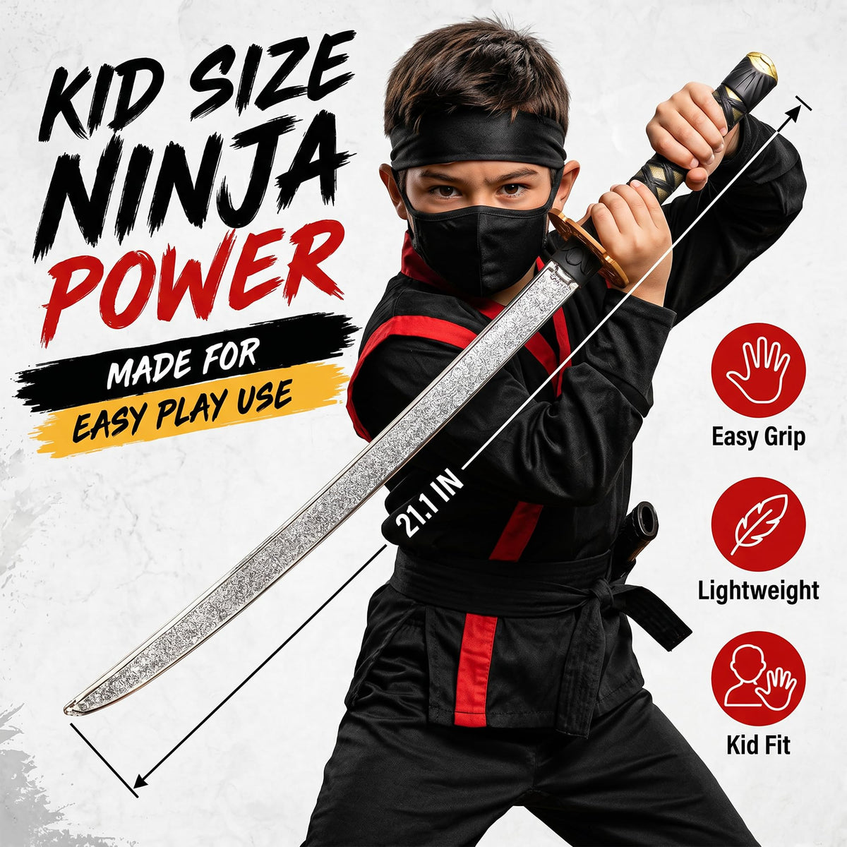 Liberty Imports Ninja Warrior Bow and Arrow Archery Set with Katana Sword, Sai, Melee Toy Weapons for Kids Pretend Role Play Equipment, Cosplay, Costume Accessories