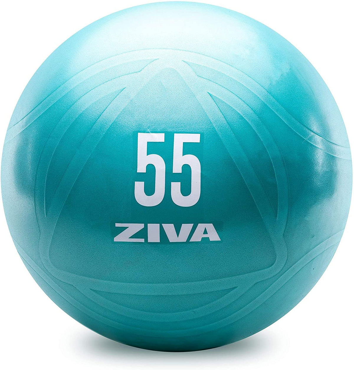 ZIVA Anti Burst Core Fitness Exercise Ball - Professional Grade Slip Resistant Yoga Ball for Stability Balance - Multiple Sizes, 55-75cm, 55 cm - Turquoise