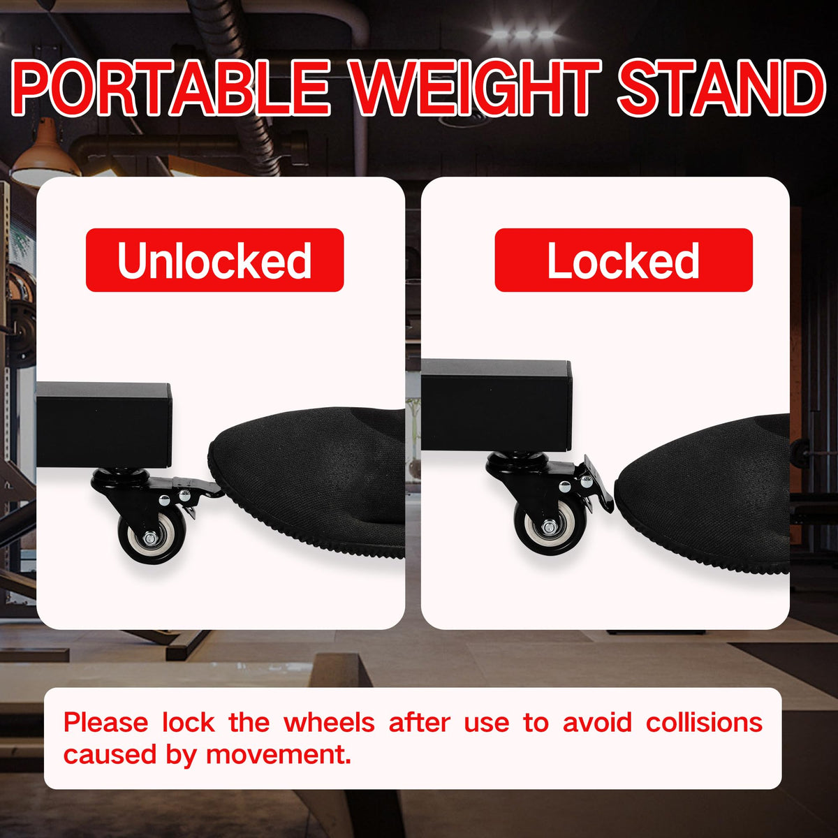ZUKAM Upgraded Movable Olympic Weight Plate Rack with Wheel for 2-Inch Bumper Plates Weight Storage, Stores up to 800lbs of olympic weight plate, Sold in pairs(Black)