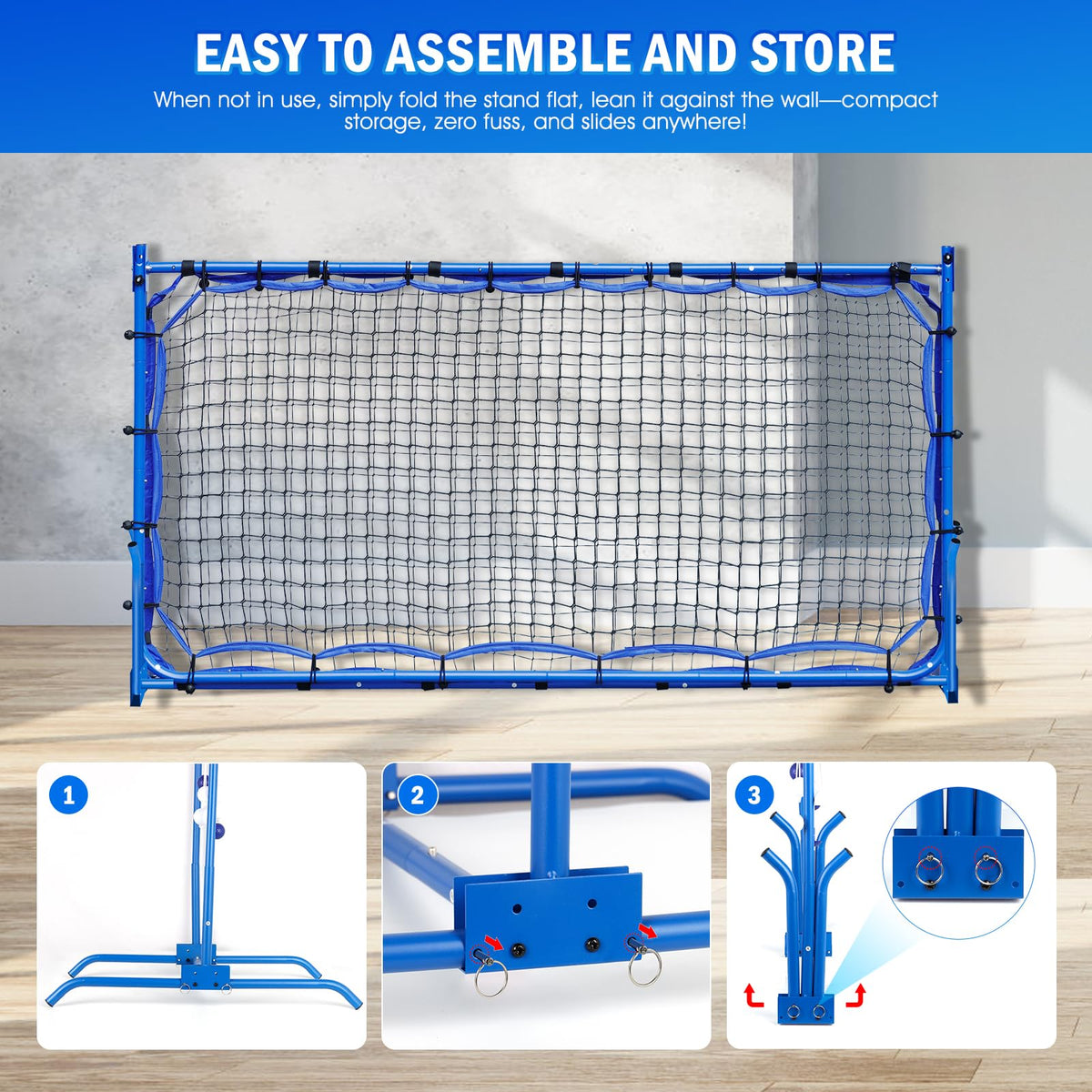 Pickleball Practice Rebounder Net for Dink Volley Solo Training Equipment Aid, 2in1 Mini Pickle Ball Net Portable Trainer for Outdoor Driveway Backyard and Indoor Garage, Easy Setup & Storage