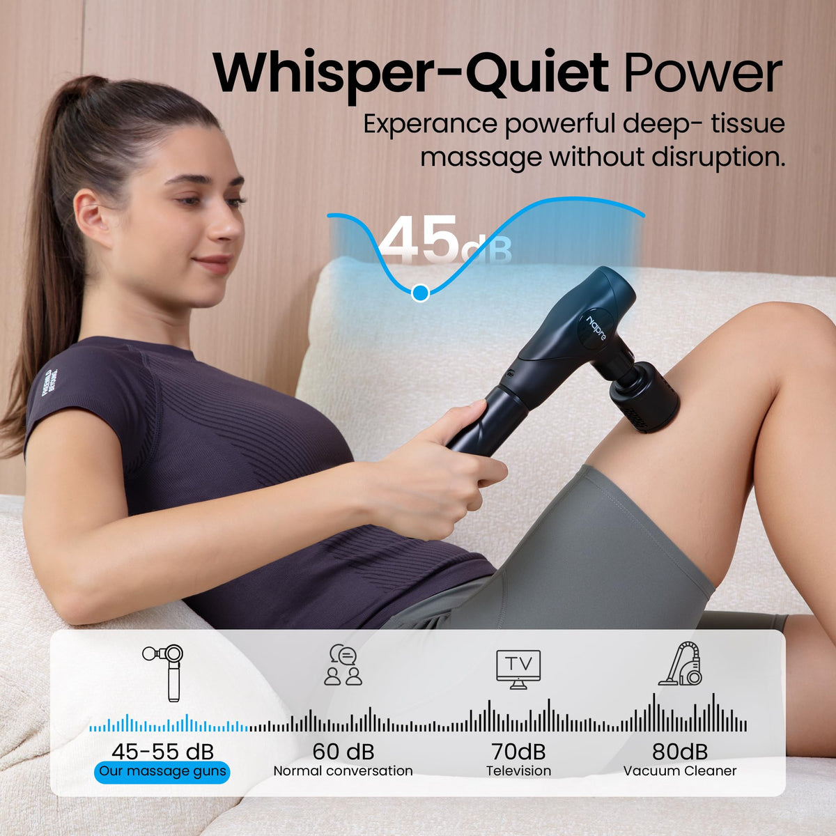 NAPRE 3-in-1 Mini Massage Gun with Heat and Cold,Deep Tissue Back Massage with Detachable Handle for Neck/Body Pain Relief,Portable Handheld Percussion Muscle Massager,Small & Quiet,5 Heads,with Case